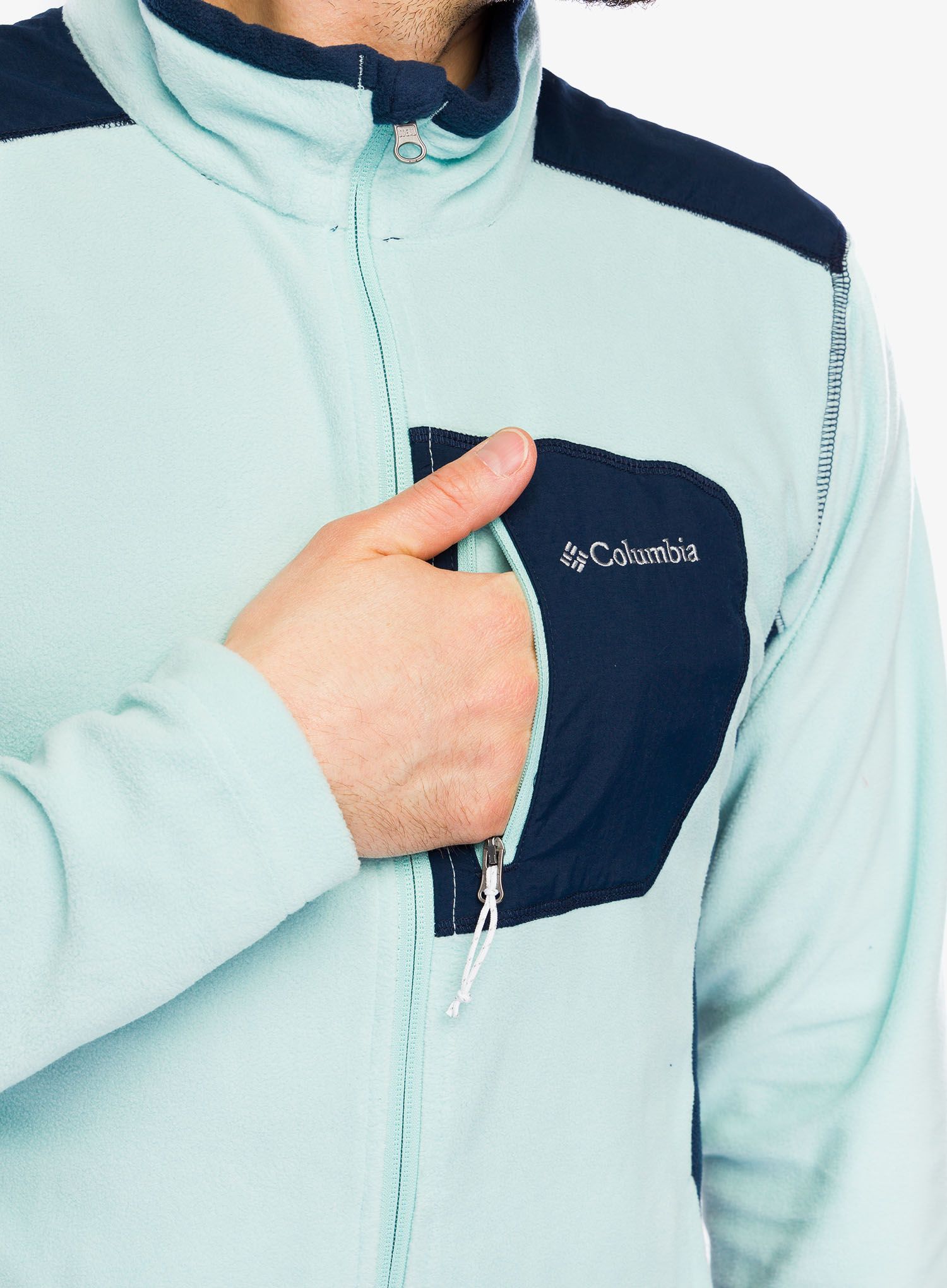 Dukserica od flisa Columbia Klamath Range Full Zip - spray/collegiate navy