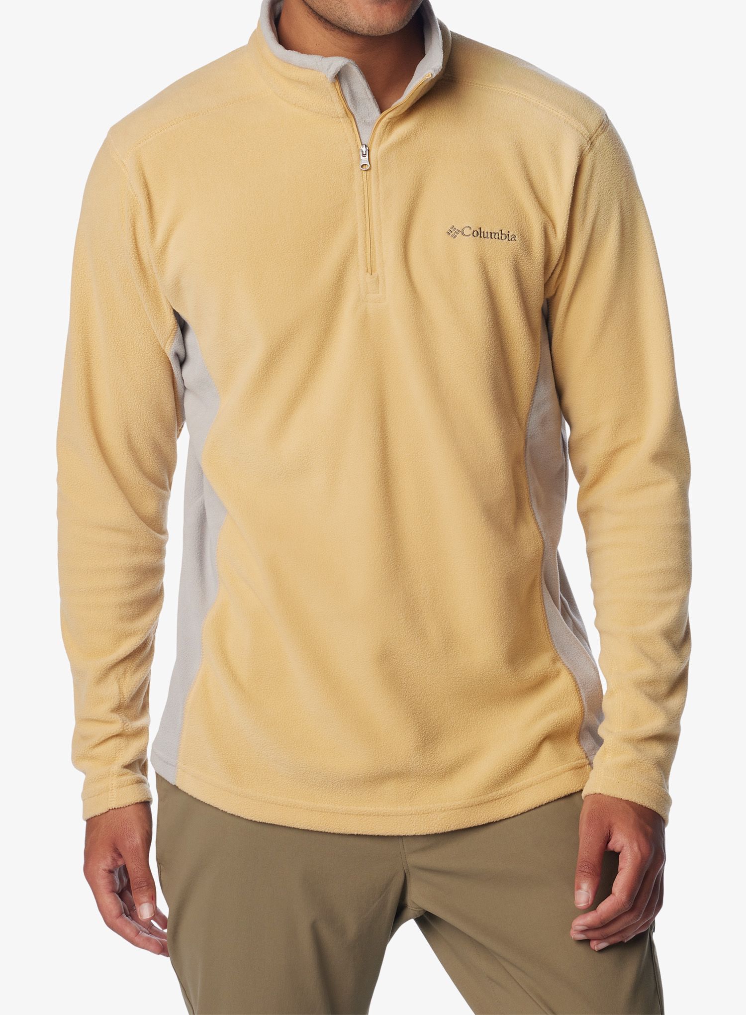 Dukserica s 1/2 patentnim zatvaračem Columbia Klamath Range II Half Zip - light camel/flint grey