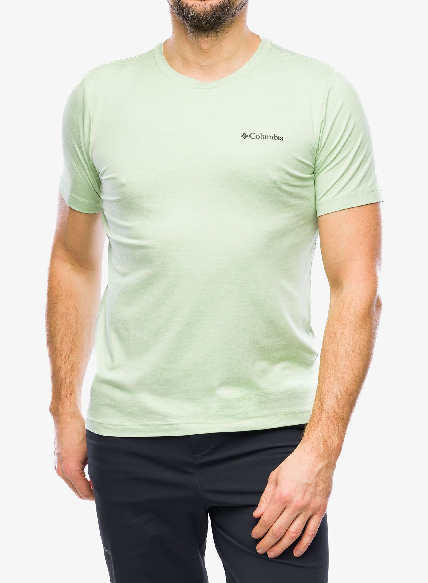 Brzosušeća majica Columbia Kwick Hike Back Graphic S/S Tee - sage leaf heather/moonscape