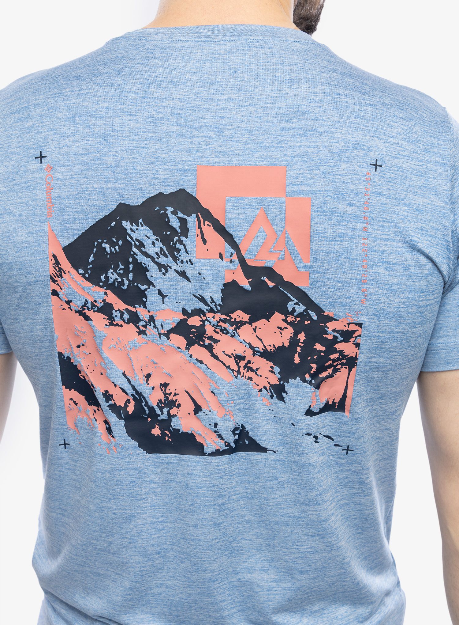 Brzosušeća majica Columbia Kwick Hike Back Graphic S/S Tee - skyler heather/mountainair