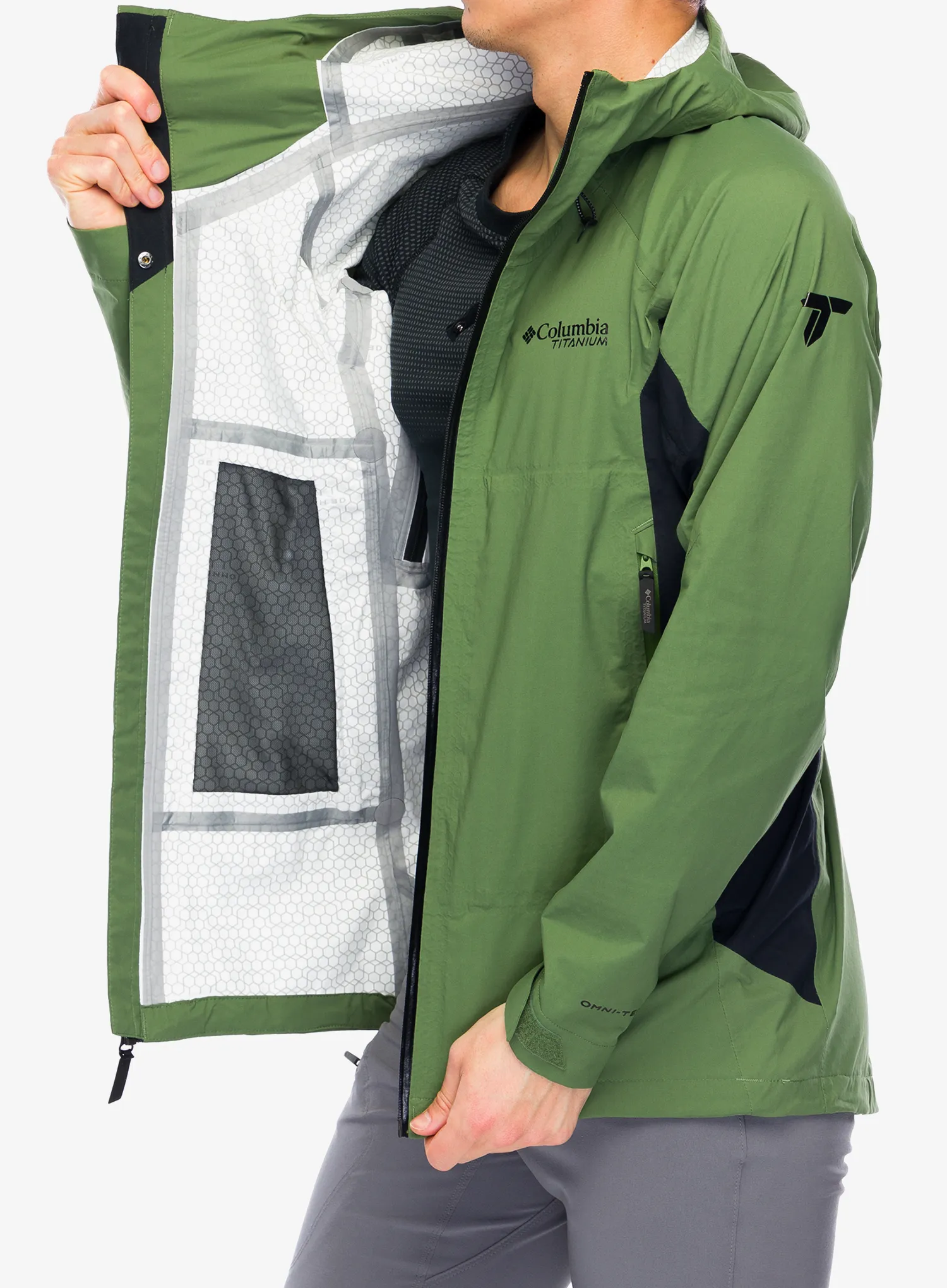 Kišna jakna Columbia Mazama Trail Shell - canteen/black