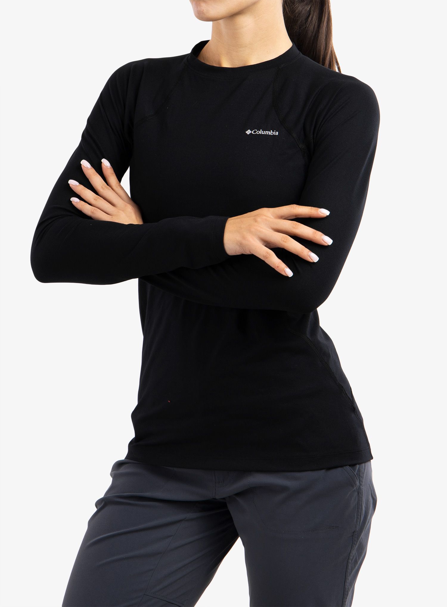 Ženska termoaktivna dukserica Columbia Midweight Stretch L/S Top - black/black
