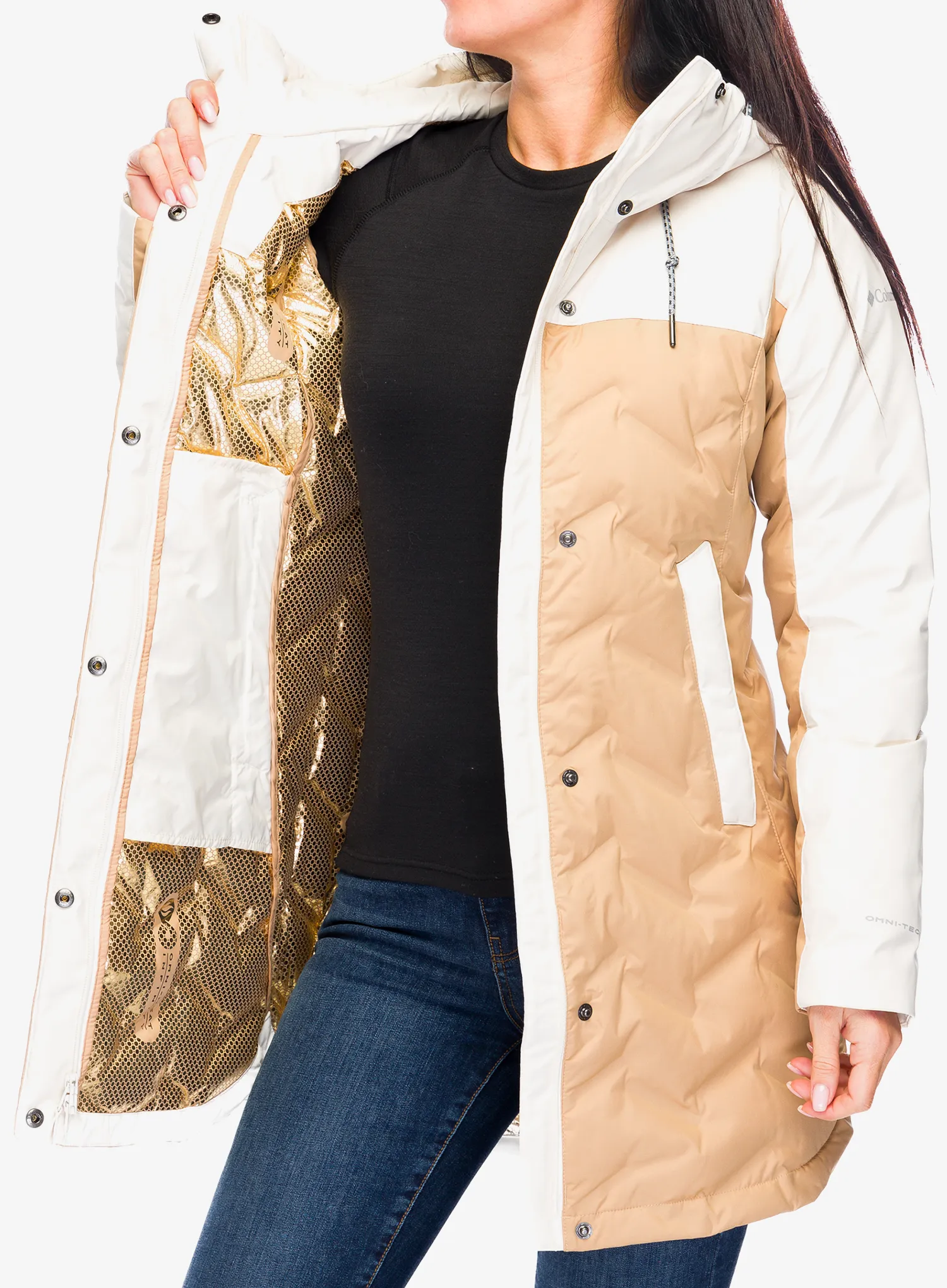Ženski perjani kaput Columbia Mountain Croo III Mid Down Jacket - canoe/chalk