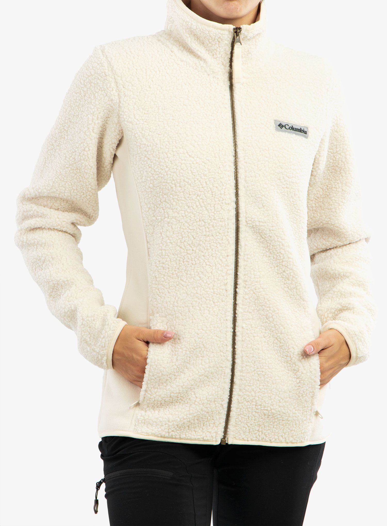 Ženska jakna od flisa Columbia Panorama Full Zip - chalk