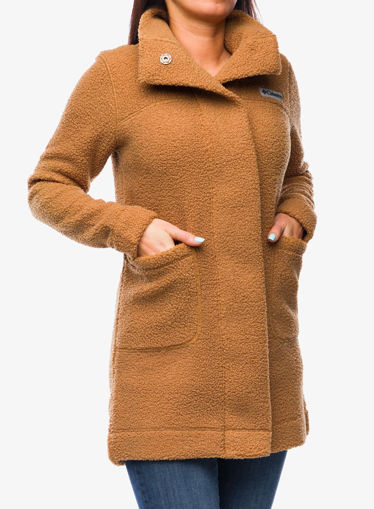 Ženska jakna od flisa Columbia Panorama Long Jacket - camel brown