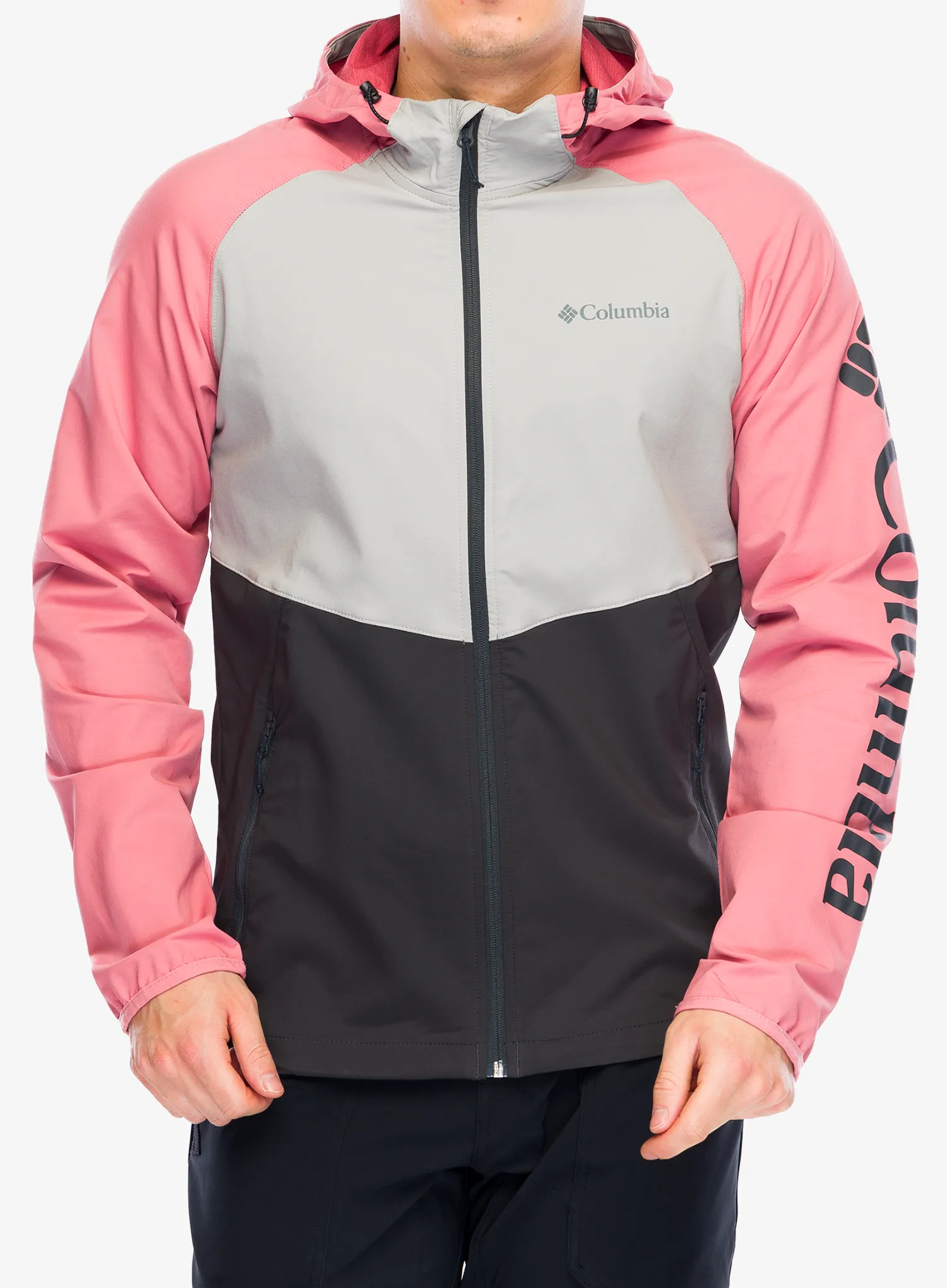 Softshell jakna Columbia Panther Creek Jacket - flint grey/shark/pink agave