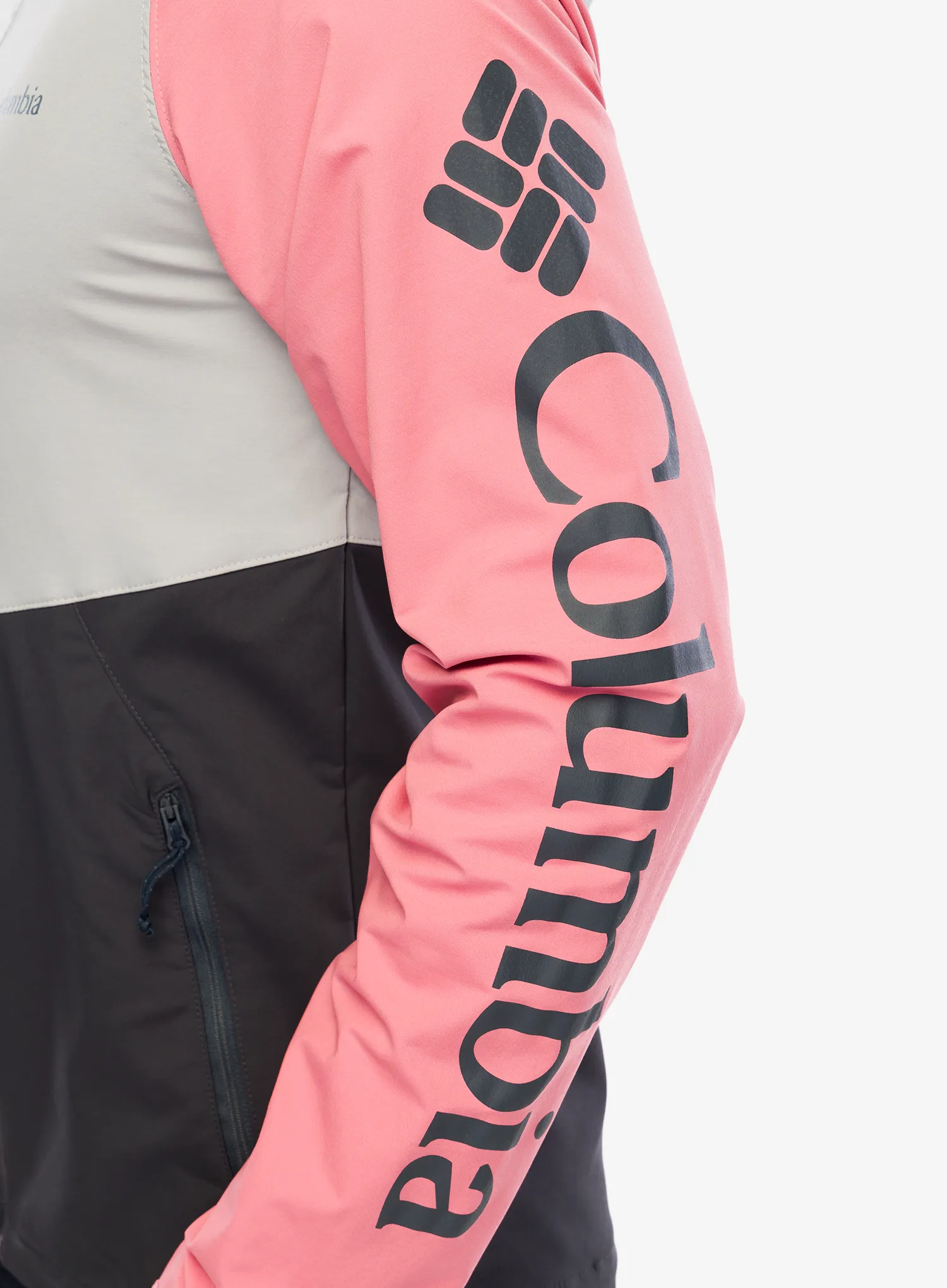 Softshell jakna Columbia Panther Creek Jacket - flint grey/shark/pink agave