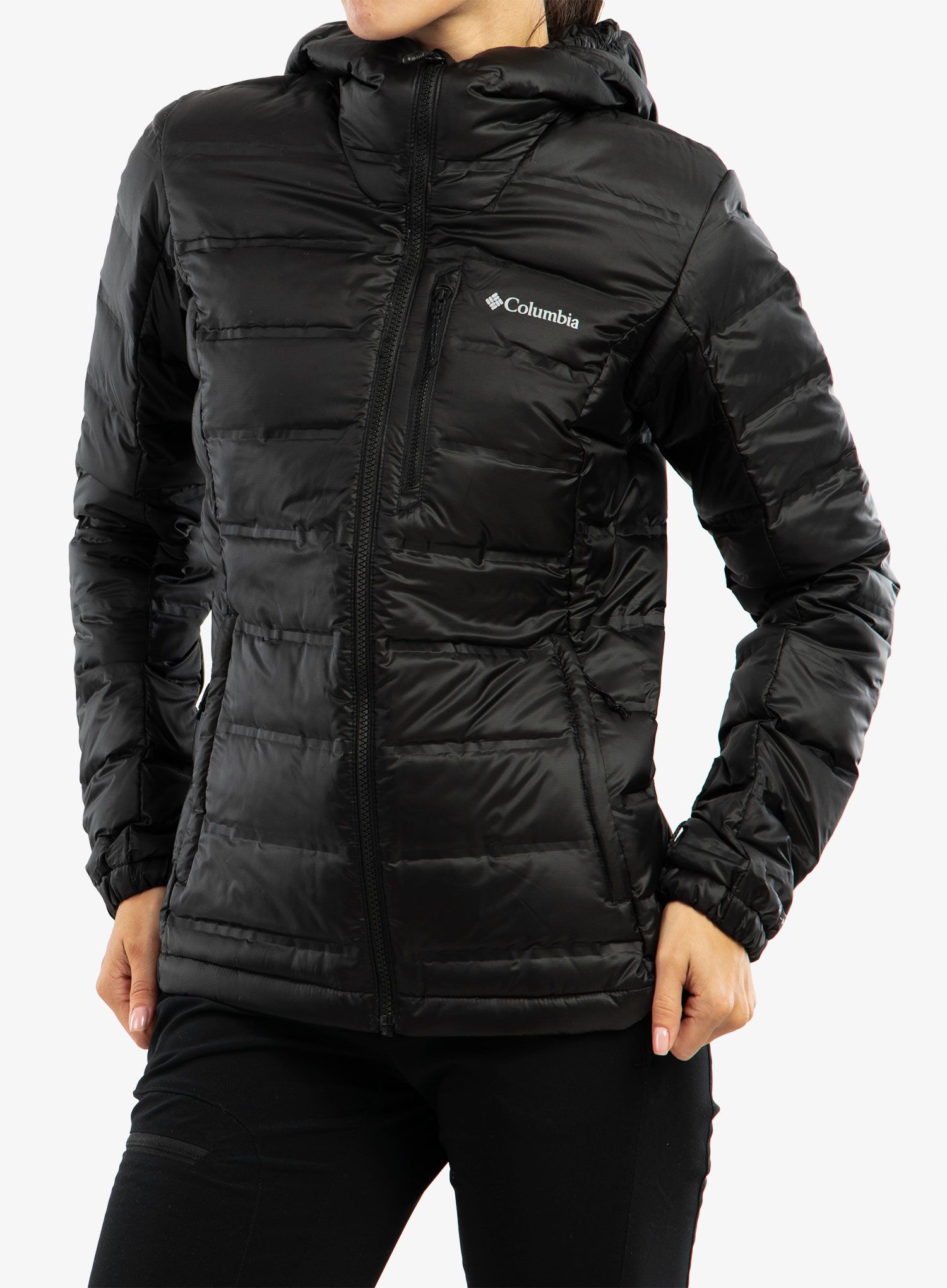 Ženska perjana jakna Columbia Pebble Peak Down Hooded Jacket - black
