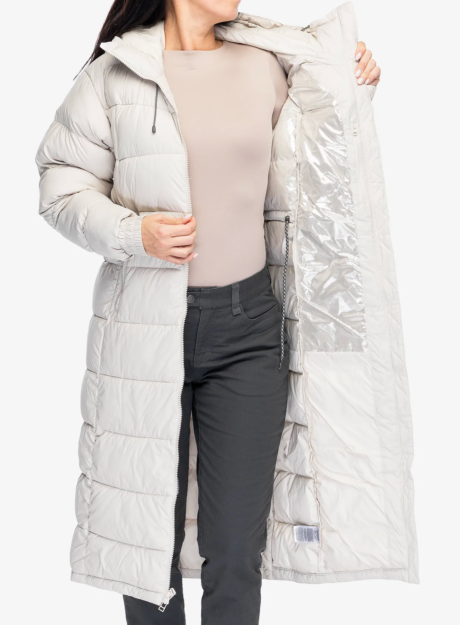 Ženski kaput Columbia Pike Lake II Long Jacket - dark stone