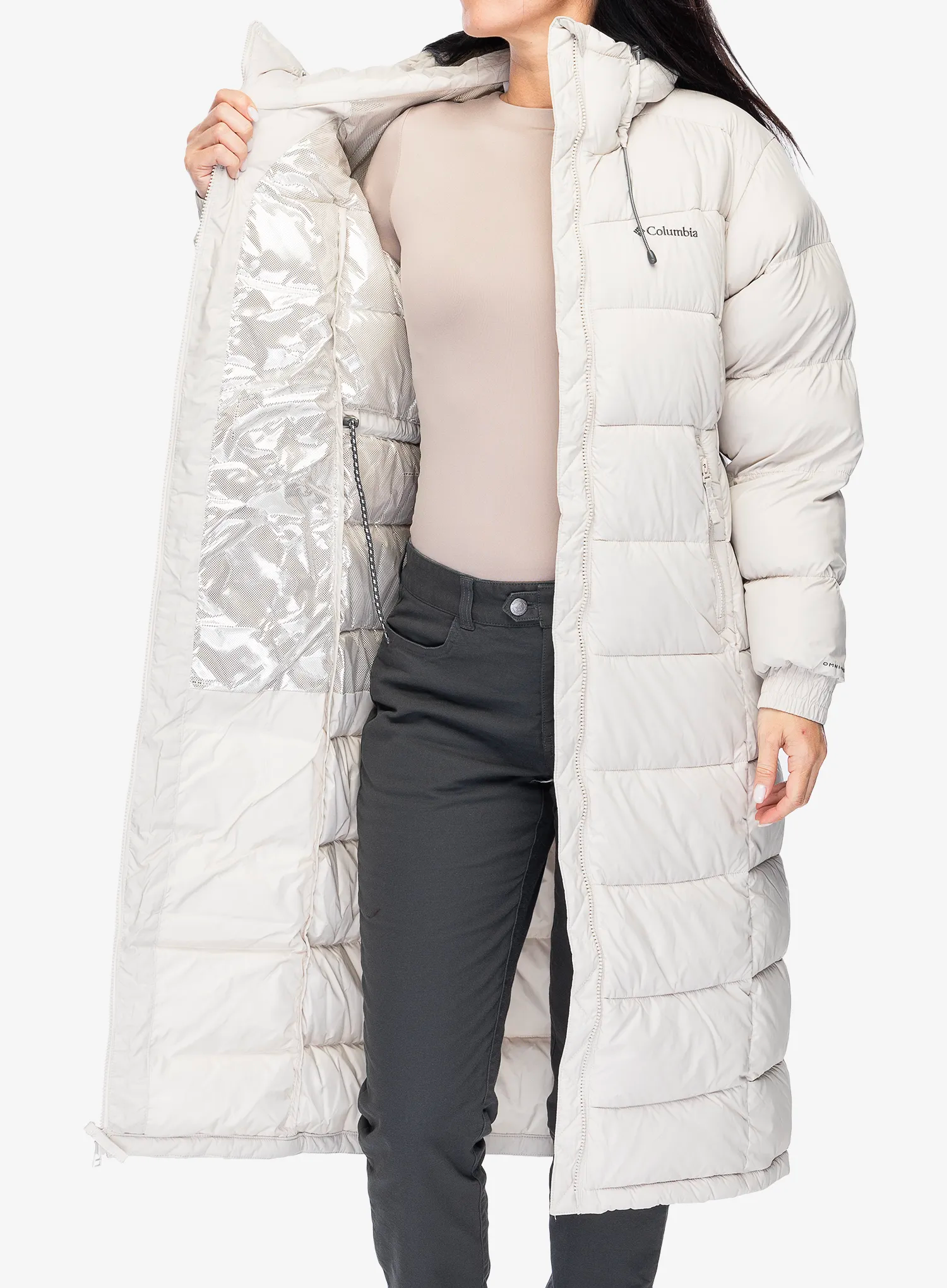 Ženski kaput Columbia Pike Lake II Long Jacket - dark stone