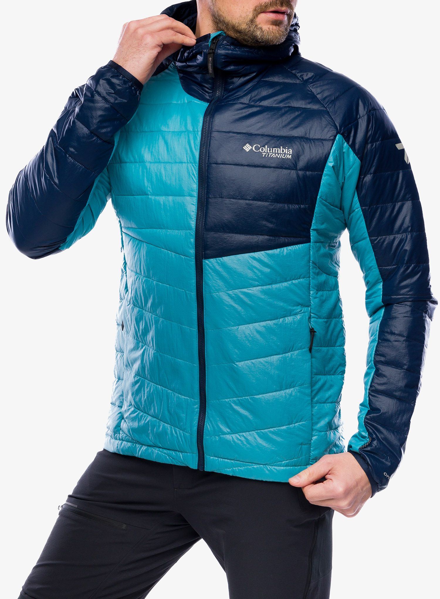 Jakna s postavom Columbia Platinum Peak Hooded Jacket - shasta/collegiate navy