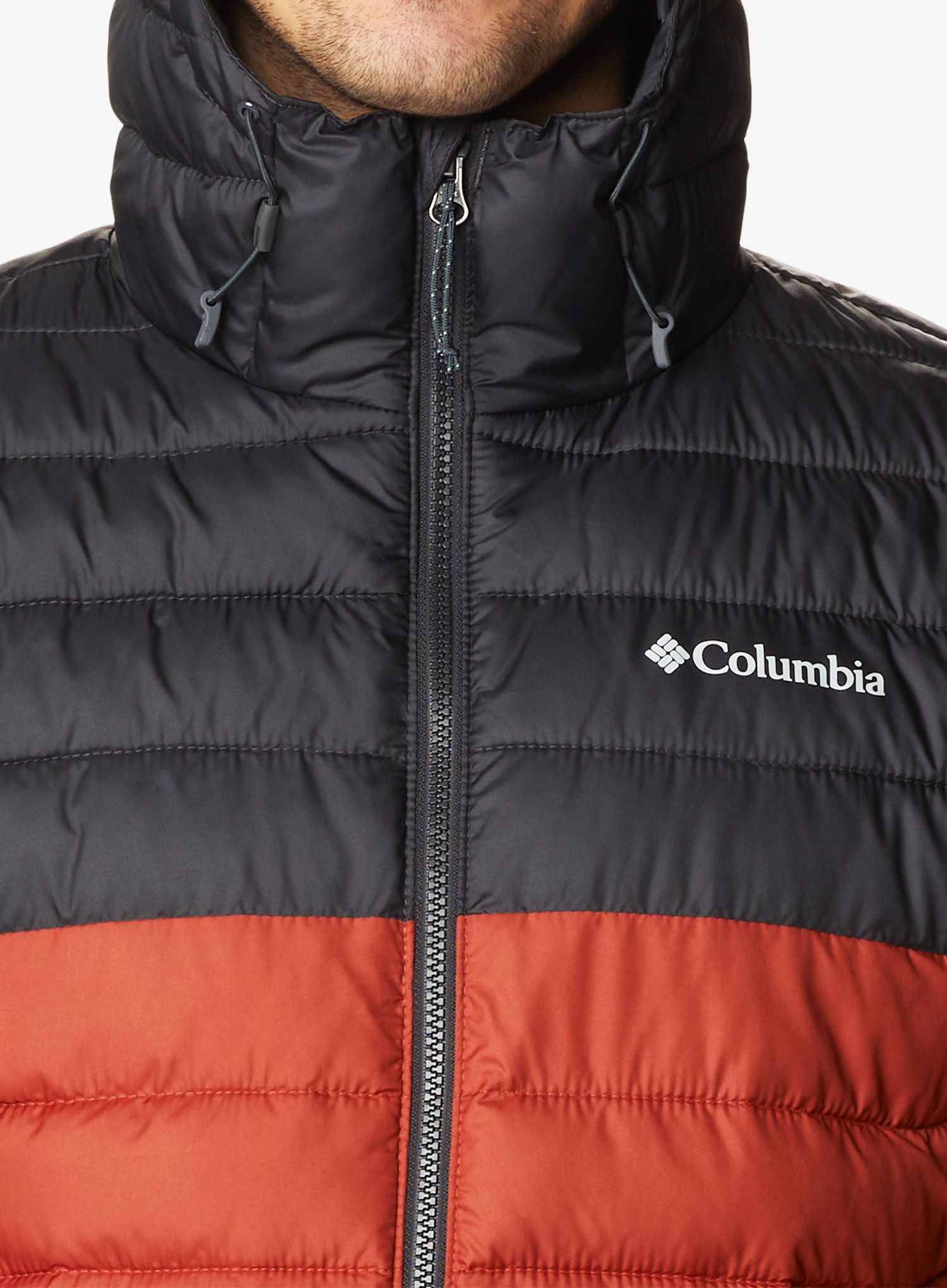 Jakna s postavom Columbia Powder Lite Hooded Jacket - warp red/shark