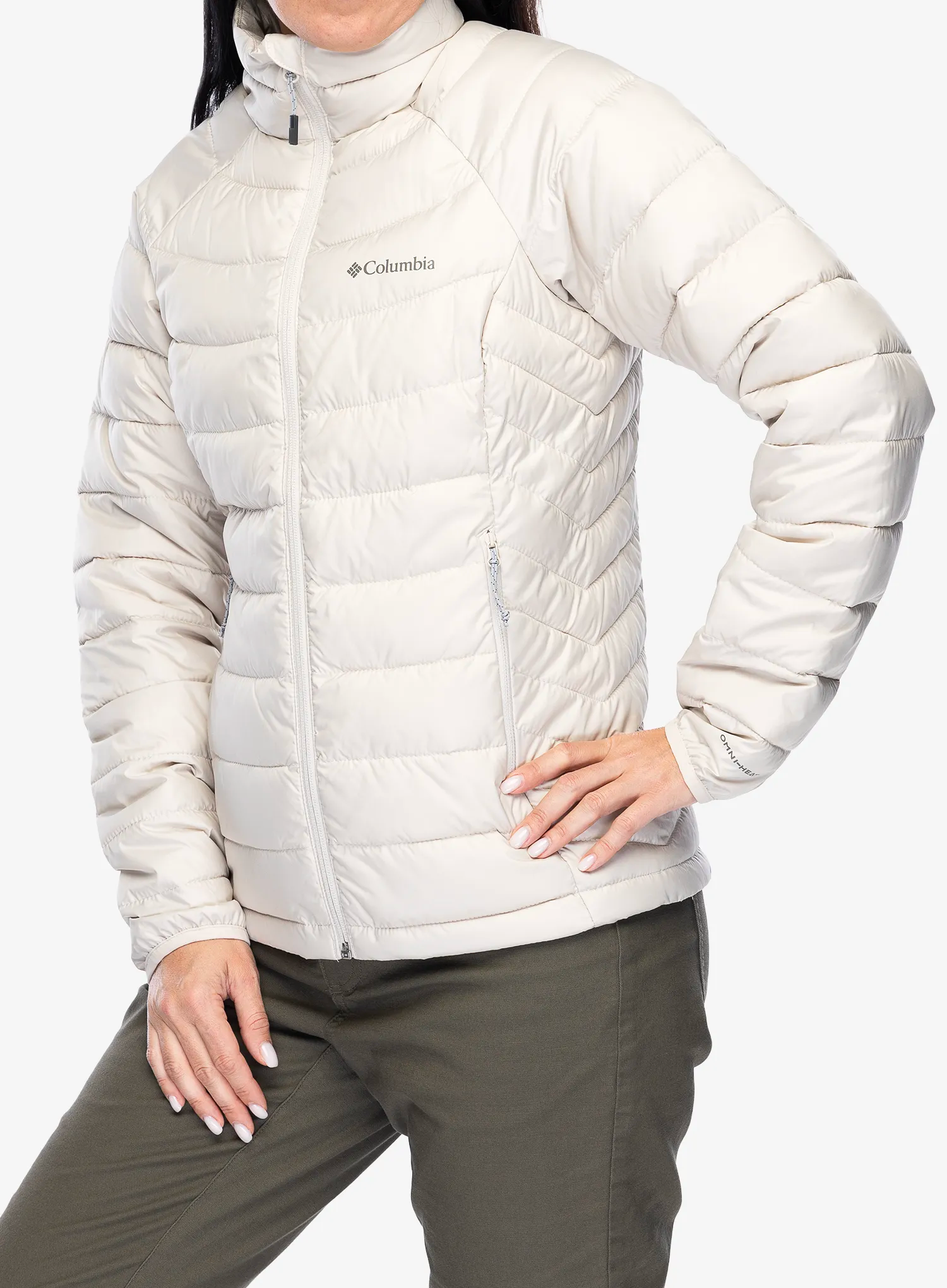 Jakna s postavom ženska Columbia Powder Lite II Full Zip Jacket - dark stone