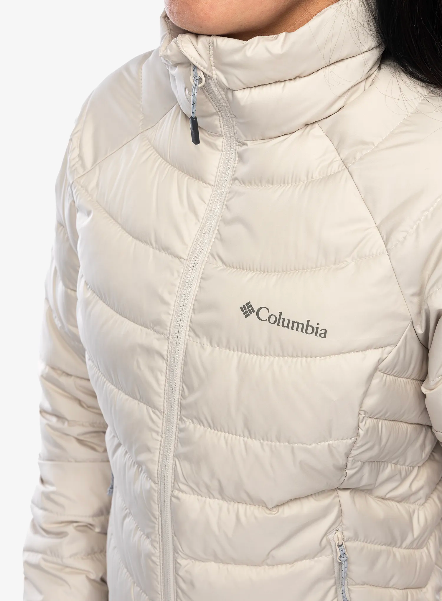 Jakna s postavom ženska Columbia Powder Lite II Full Zip Jacket - dark stone