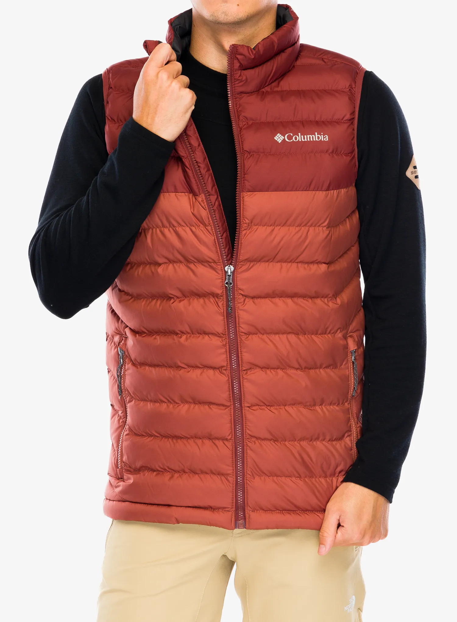 Prsluk s postavom Columbia Powder Lite Vest - auburn/spice