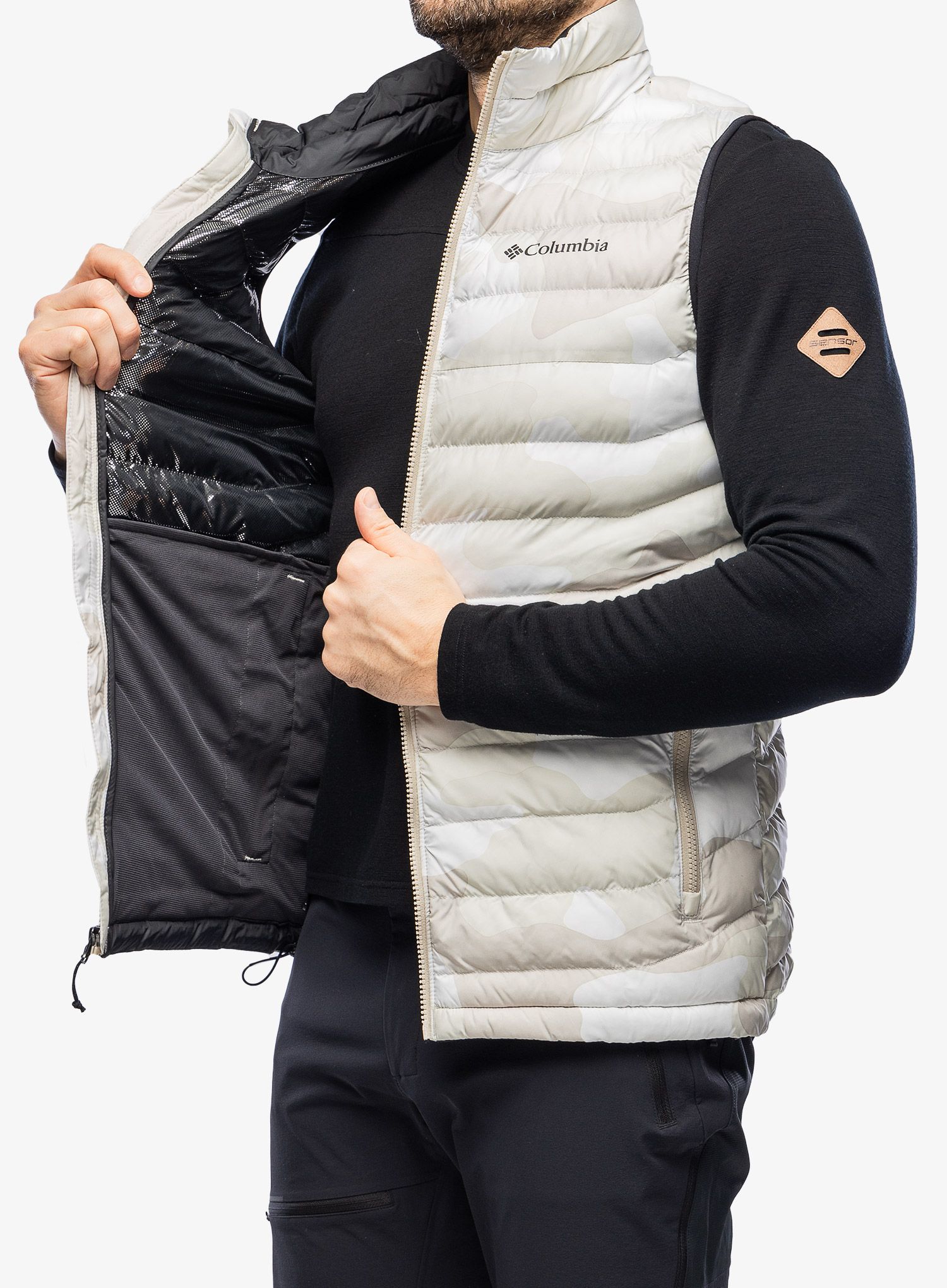 Prsluk Columbia Powder Lite Vest - dark stone mod camo print