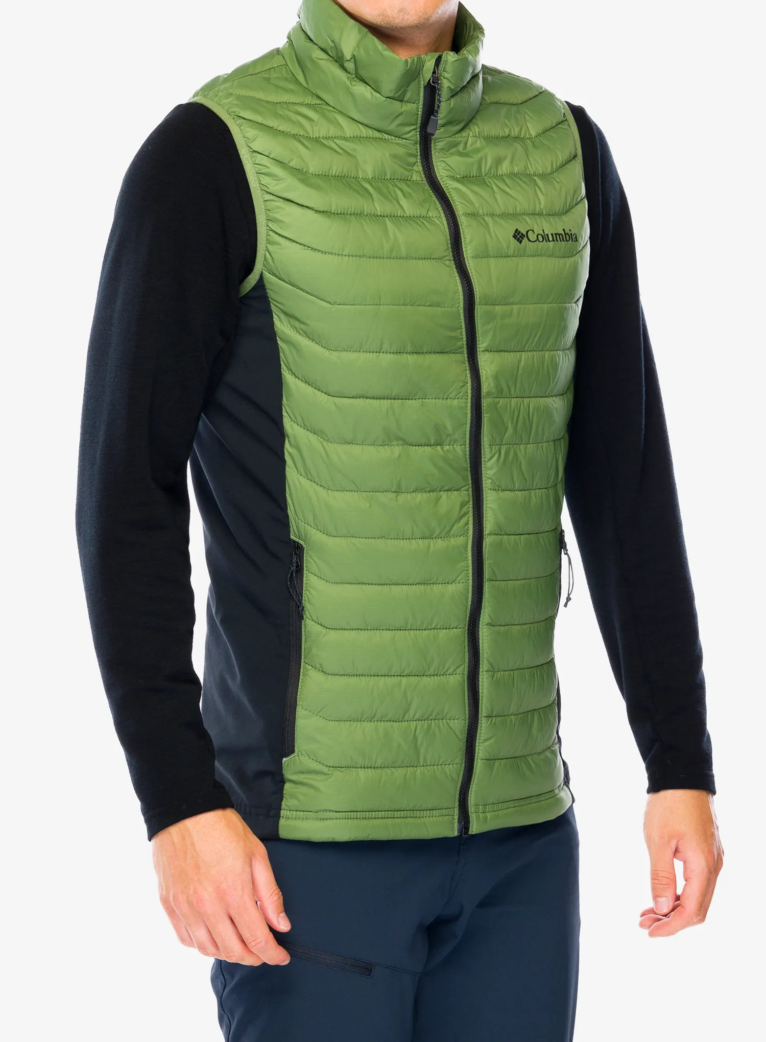 Prsluk s postavom Columbia Powder Pass Vest - canteen/black