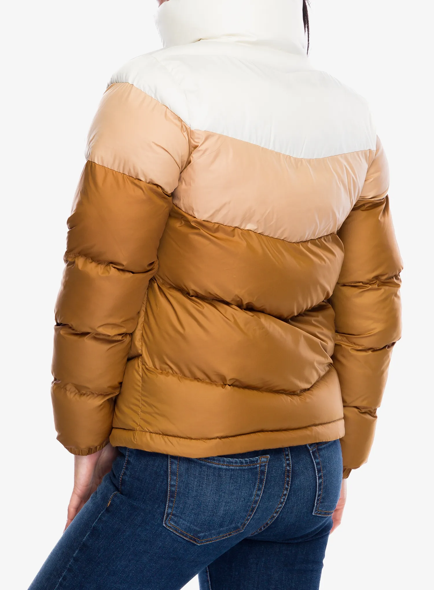 Jakna s postavom ženska Columbia Puffect II Colorblock Jacket - camel brown/canoe/chalk