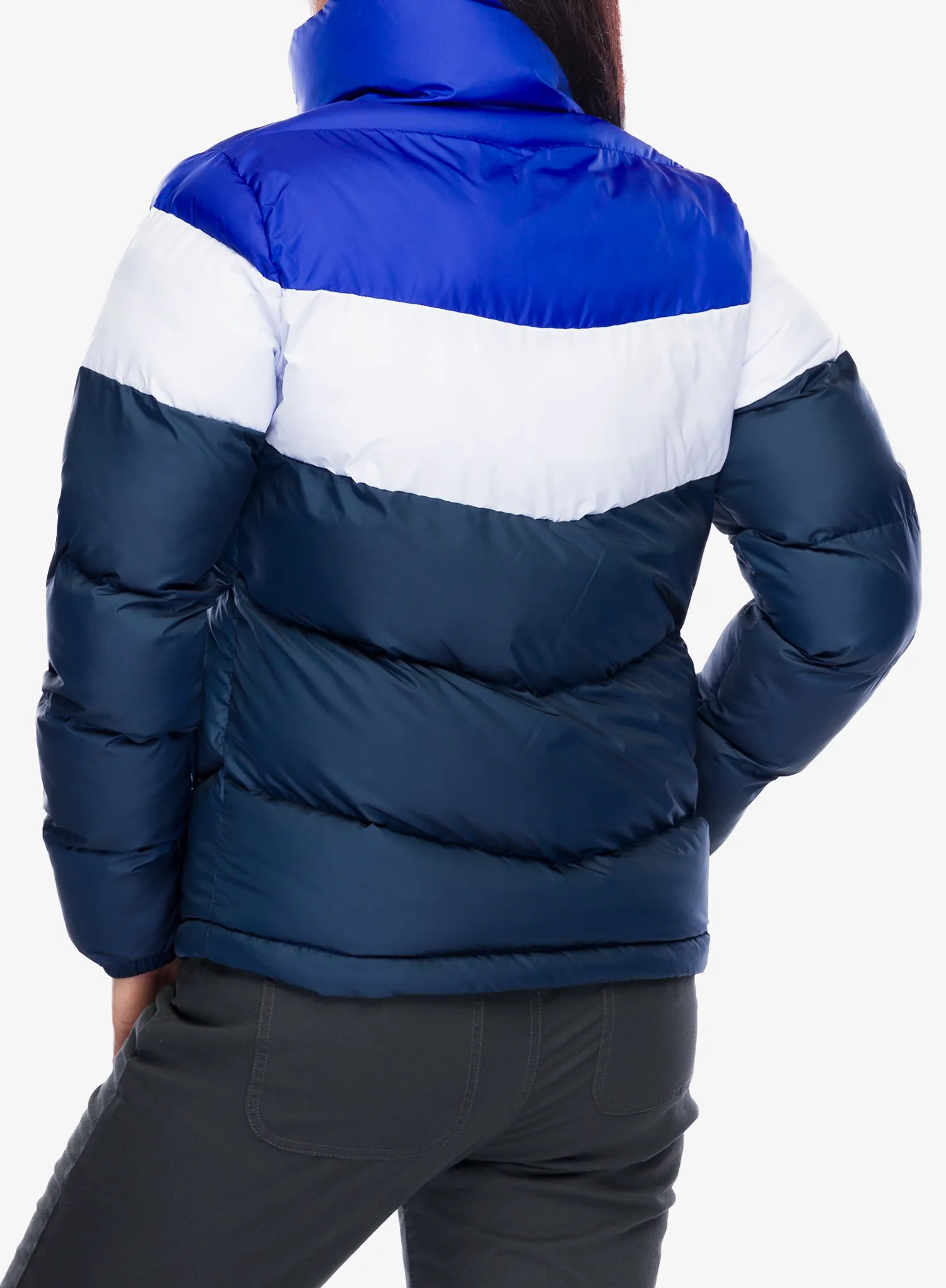 Jakna s postavom ženska Columbia Puffect II Colorblock Jacket - collegiate navy/snowdrift/blue
