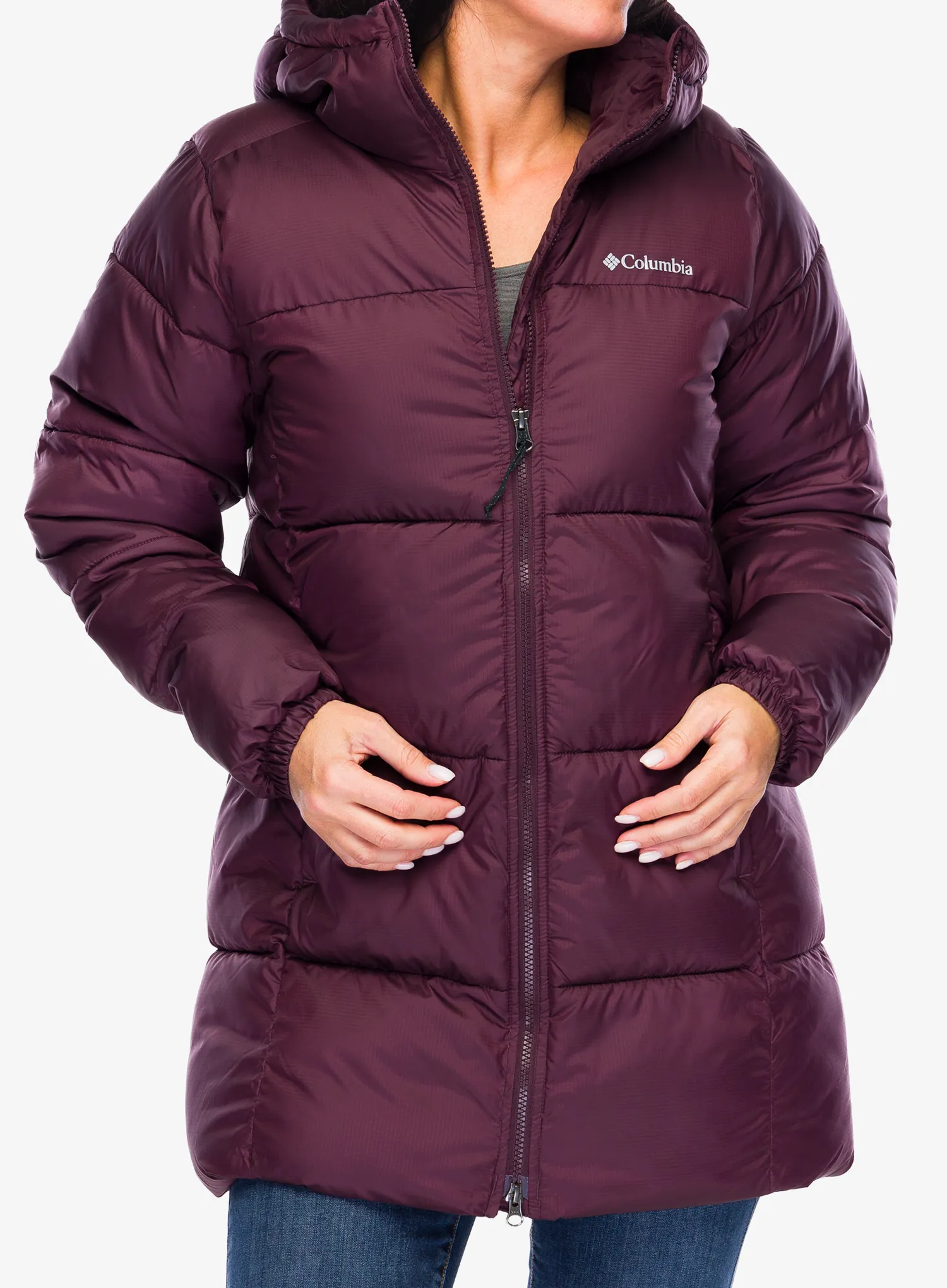 Ženski kaput Columbia Puffect II Mid Hooded Jacket - moonvista
