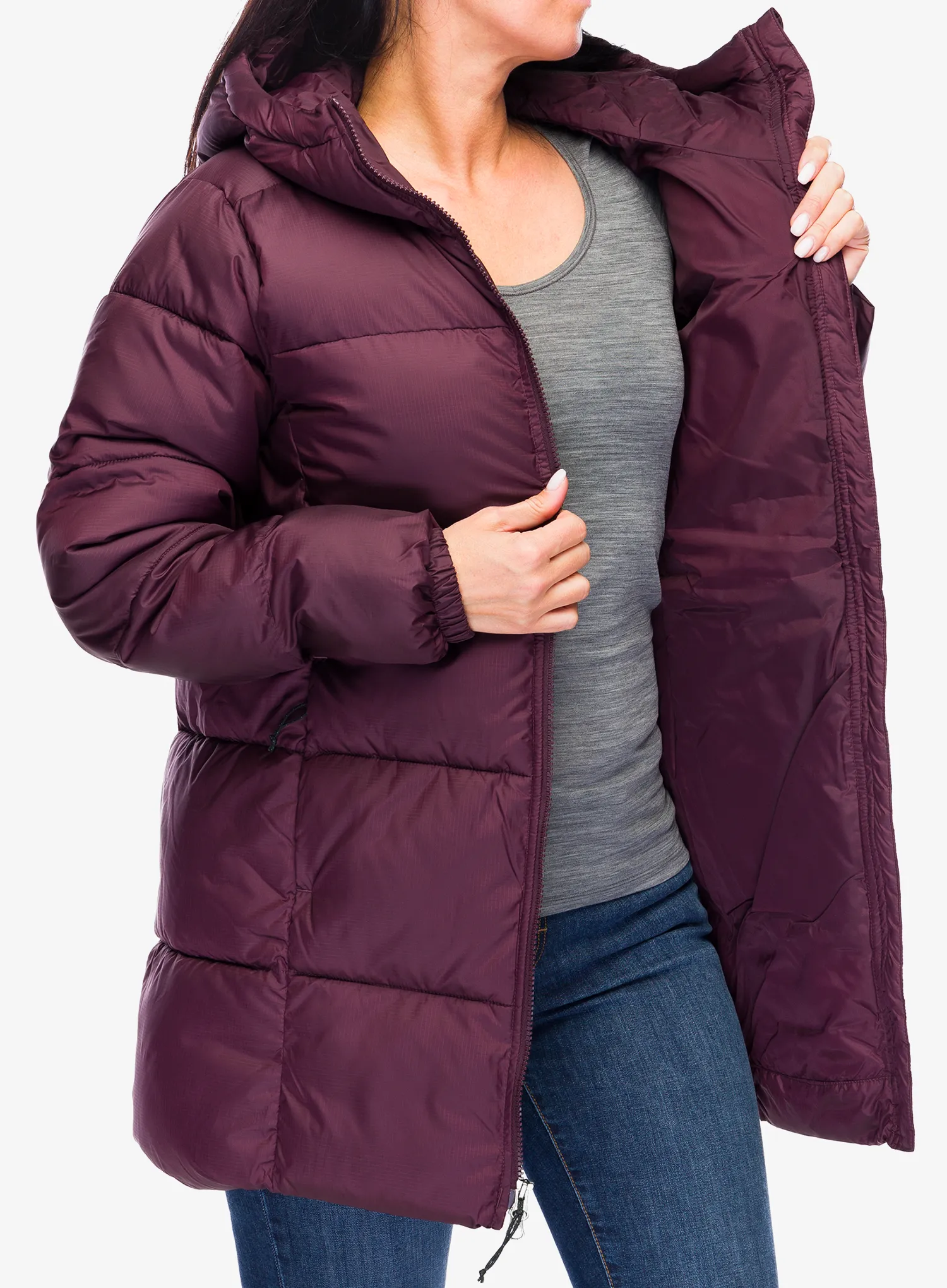 Ženski kaput Columbia Puffect II Mid Hooded Jacket - moonvista