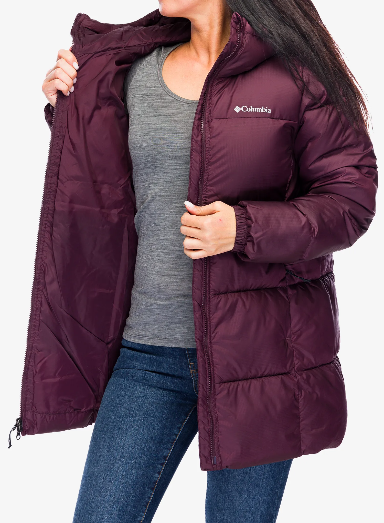Ženski kaput Columbia Puffect II Mid Hooded Jacket - moonvista