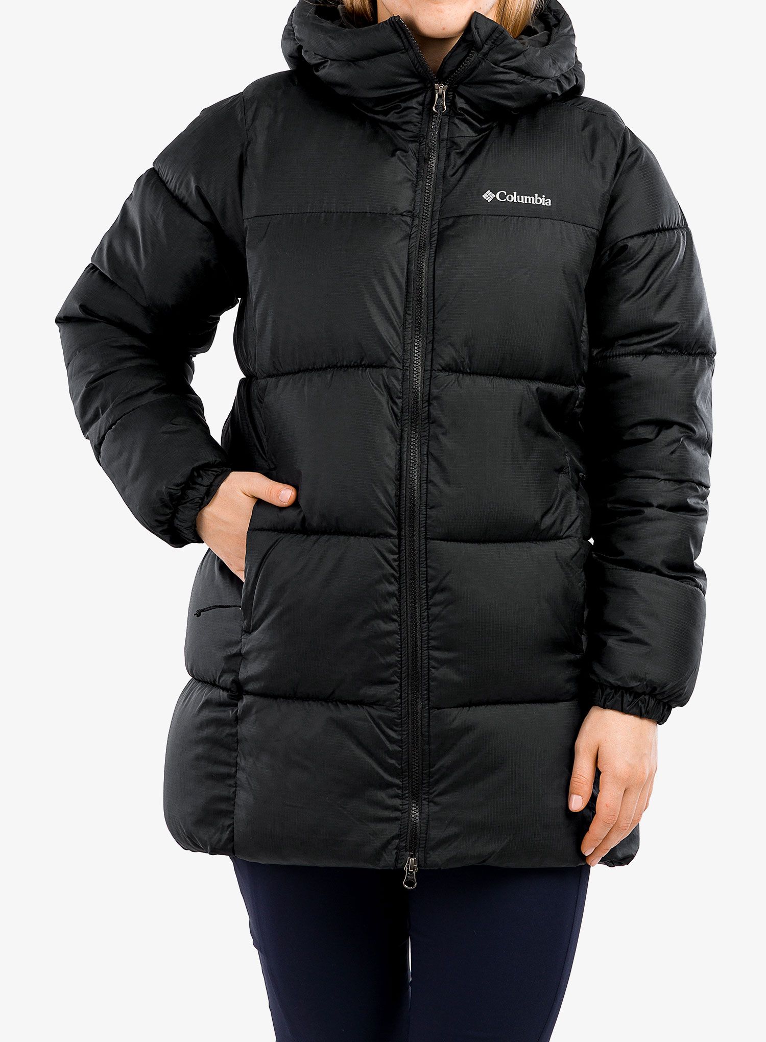 Ženski kaput Columbia Puffect Mid Hooded Jacket - black