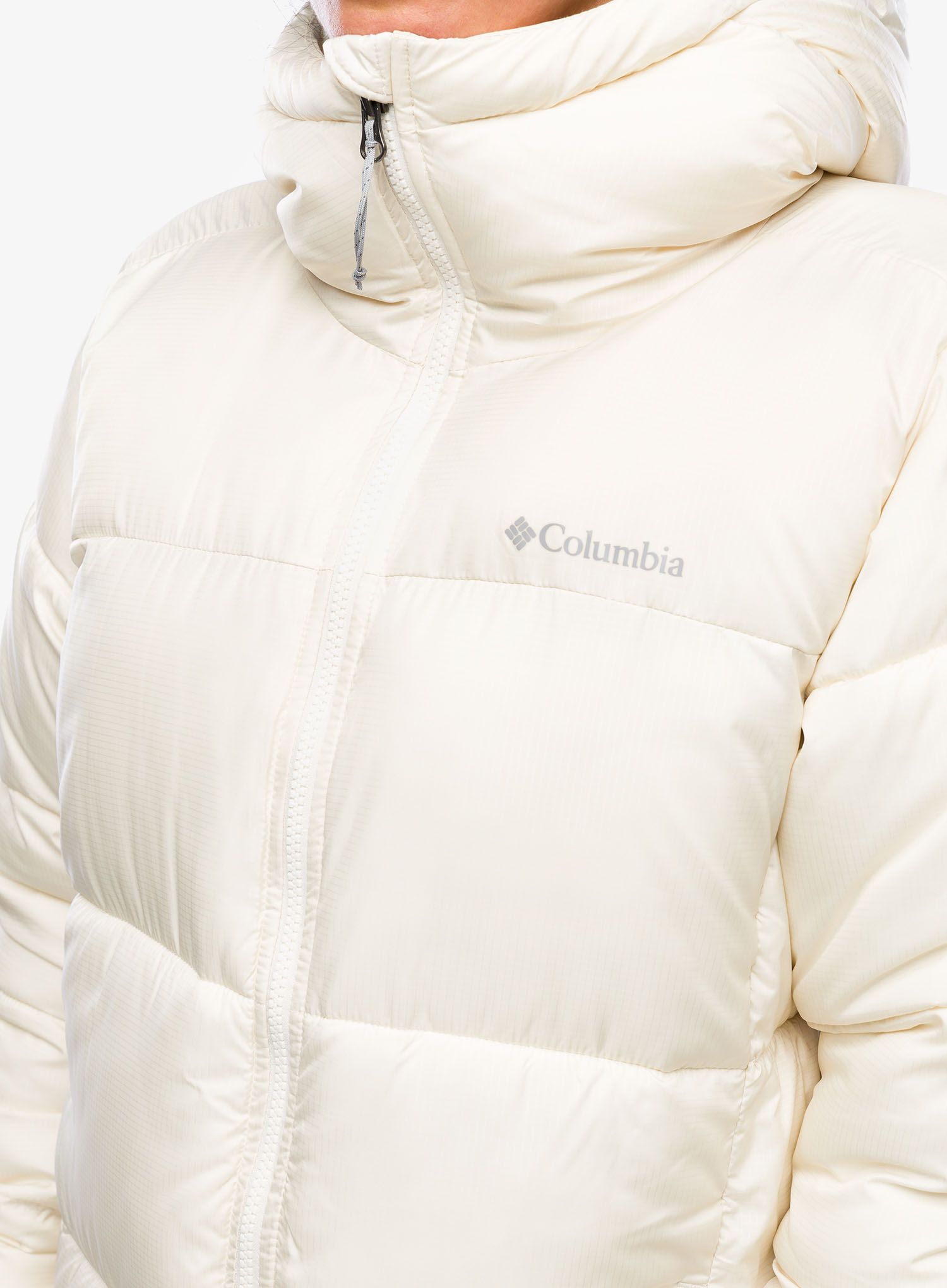 Ženski kaput Columbia Puffect Mid Hooded Jacket - chalk