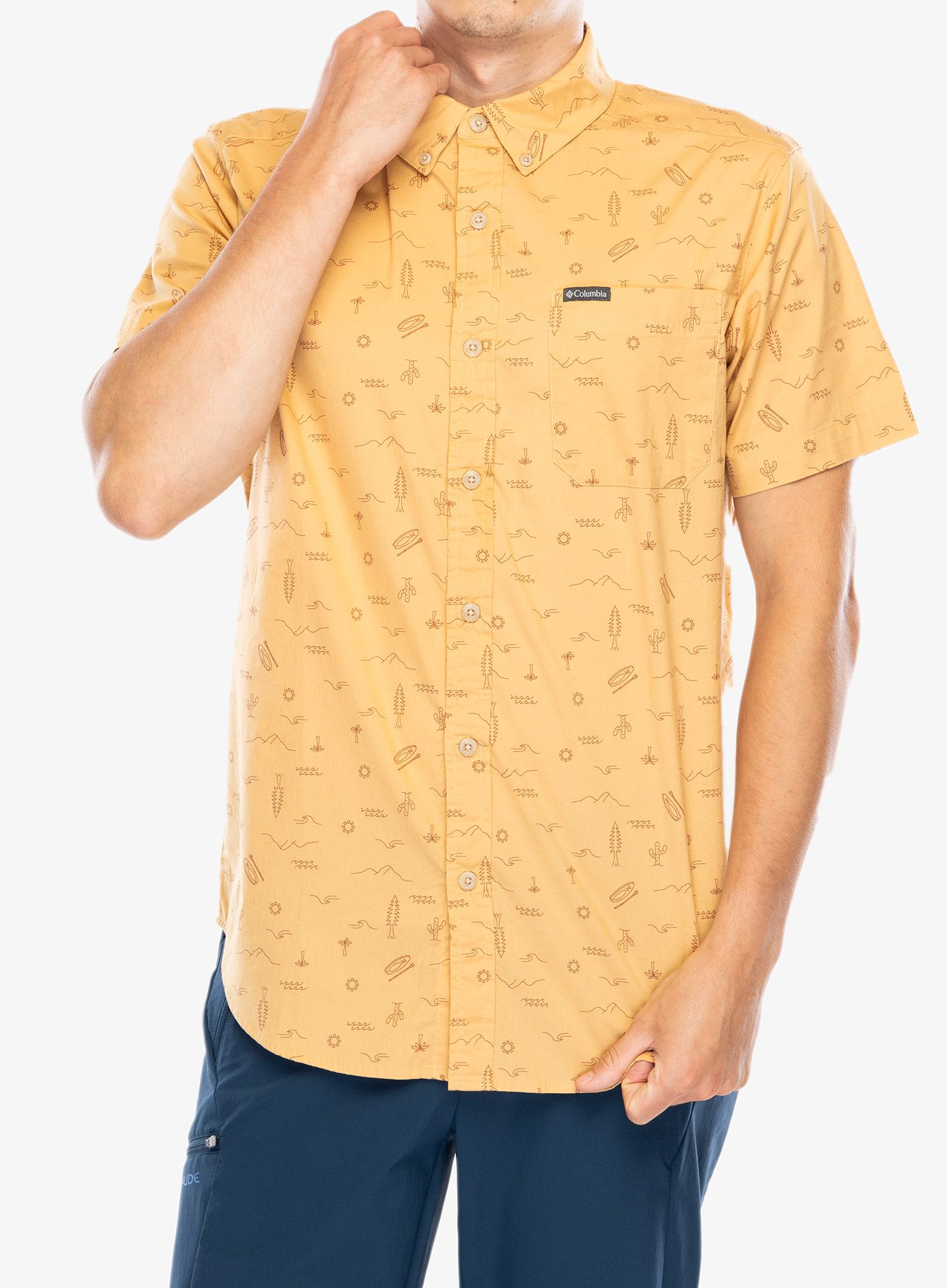 Planinarska košulja Columbia Rapid Rivers Printed Short Sleeve Shirt - light camel explorer