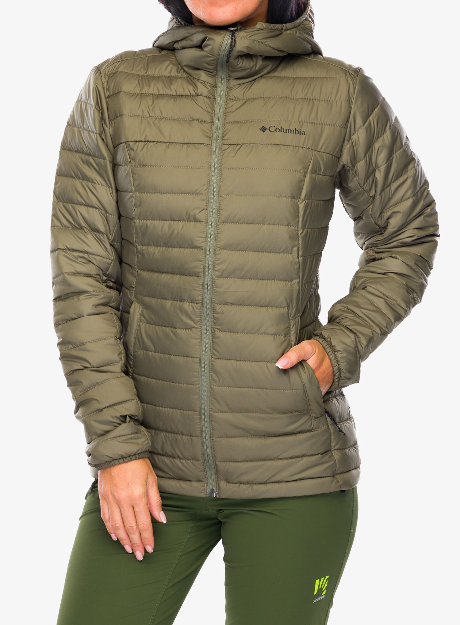 Jakna s postavom ženska Columbia Silver Falls II Hooded Jacket - stone green