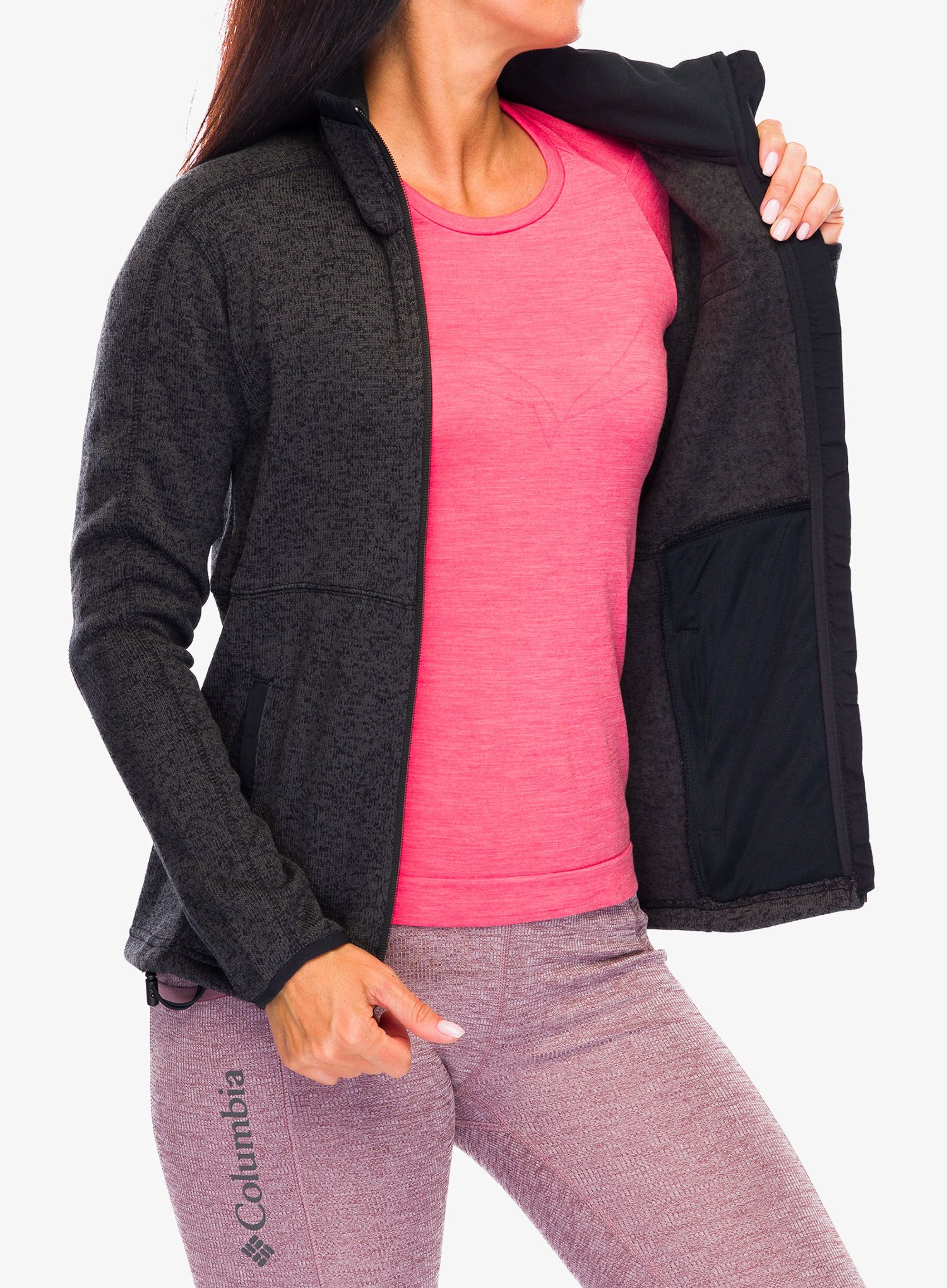 Ženska dukserica od flisa Columbia Sweater Weather Full Zip - black heather