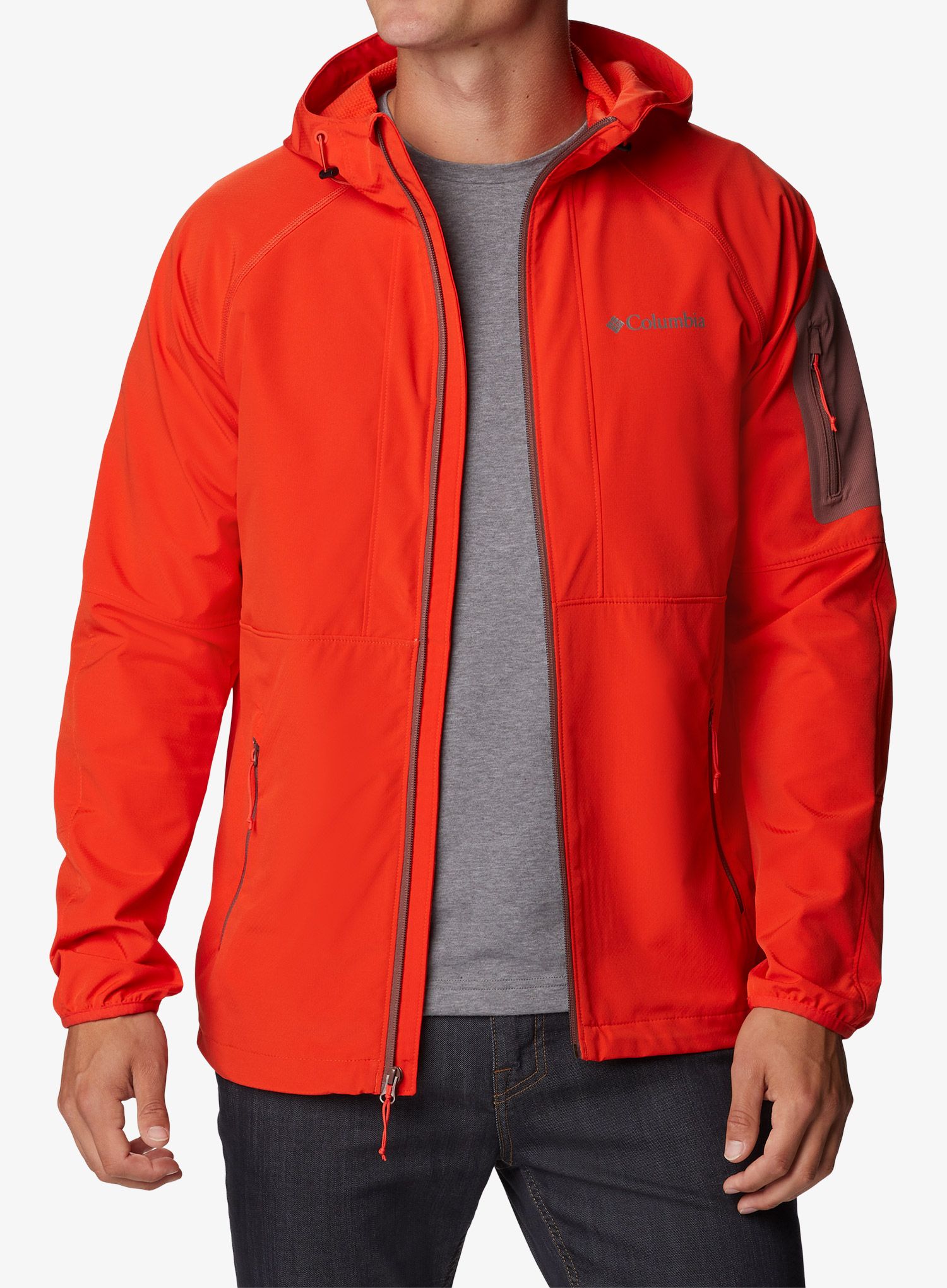 Softshell jakna Columbia Tall Heights Hooded - spicy
