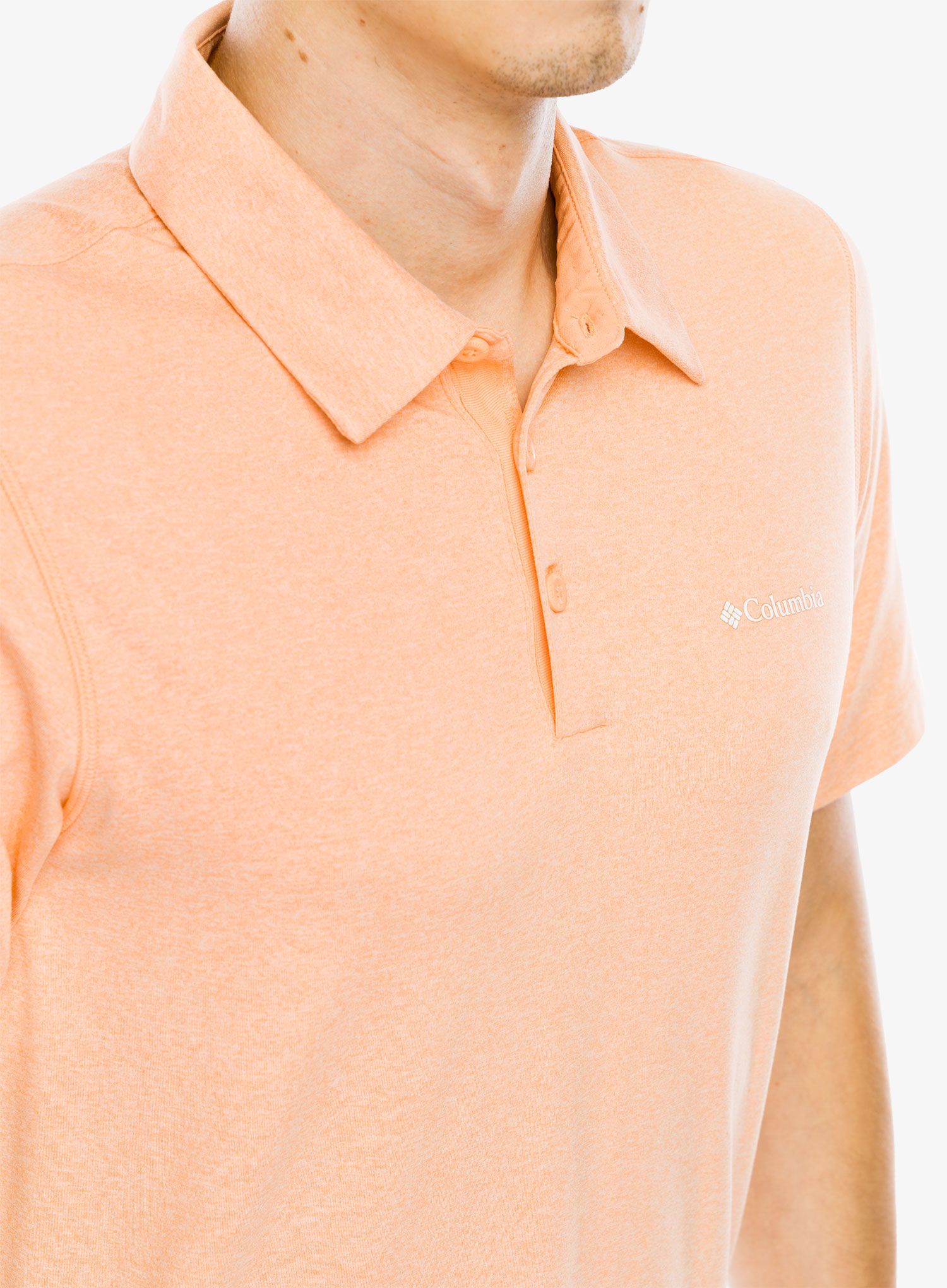 Polo majica Columbia Tech Trail Polo - apricot fizz heather