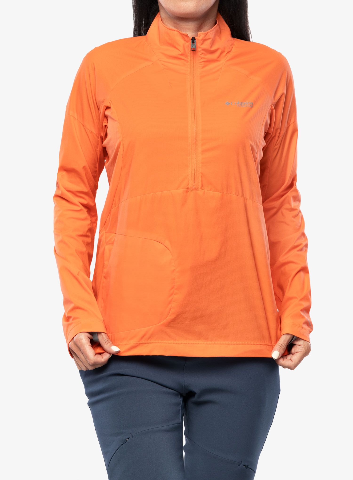 Ženska vjetrovka Columbia Titan Pass Lightweight 1/2 Zip - sunset orange