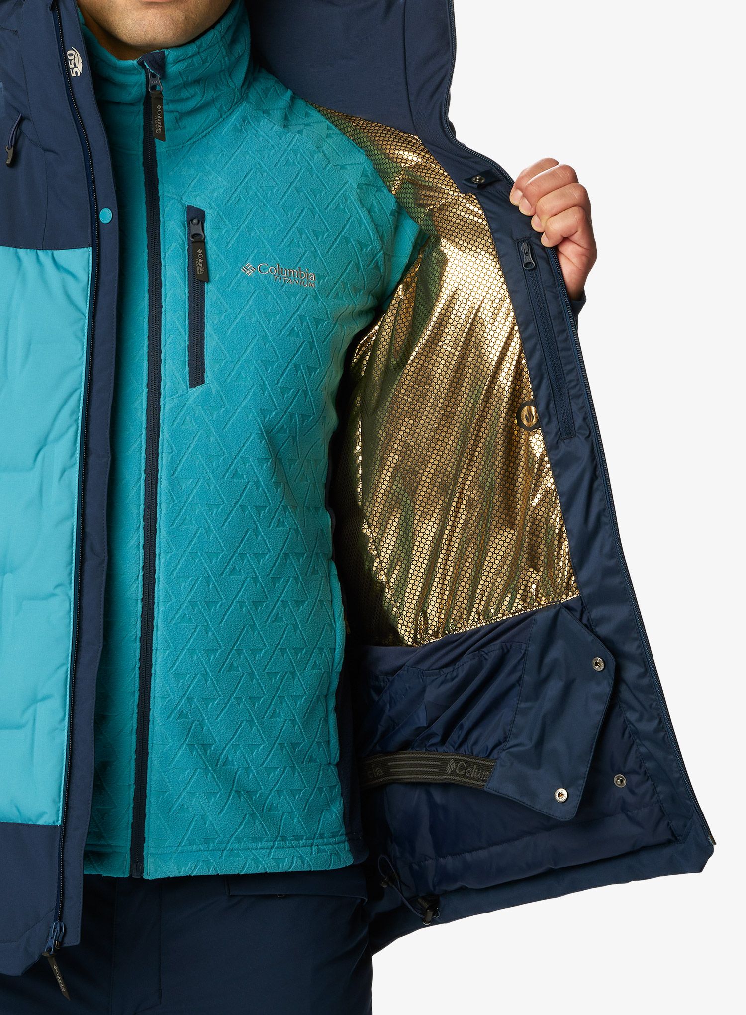 Skijaška jakna Columbia Wild Card III Down Jacket - shasta/collegiate navy