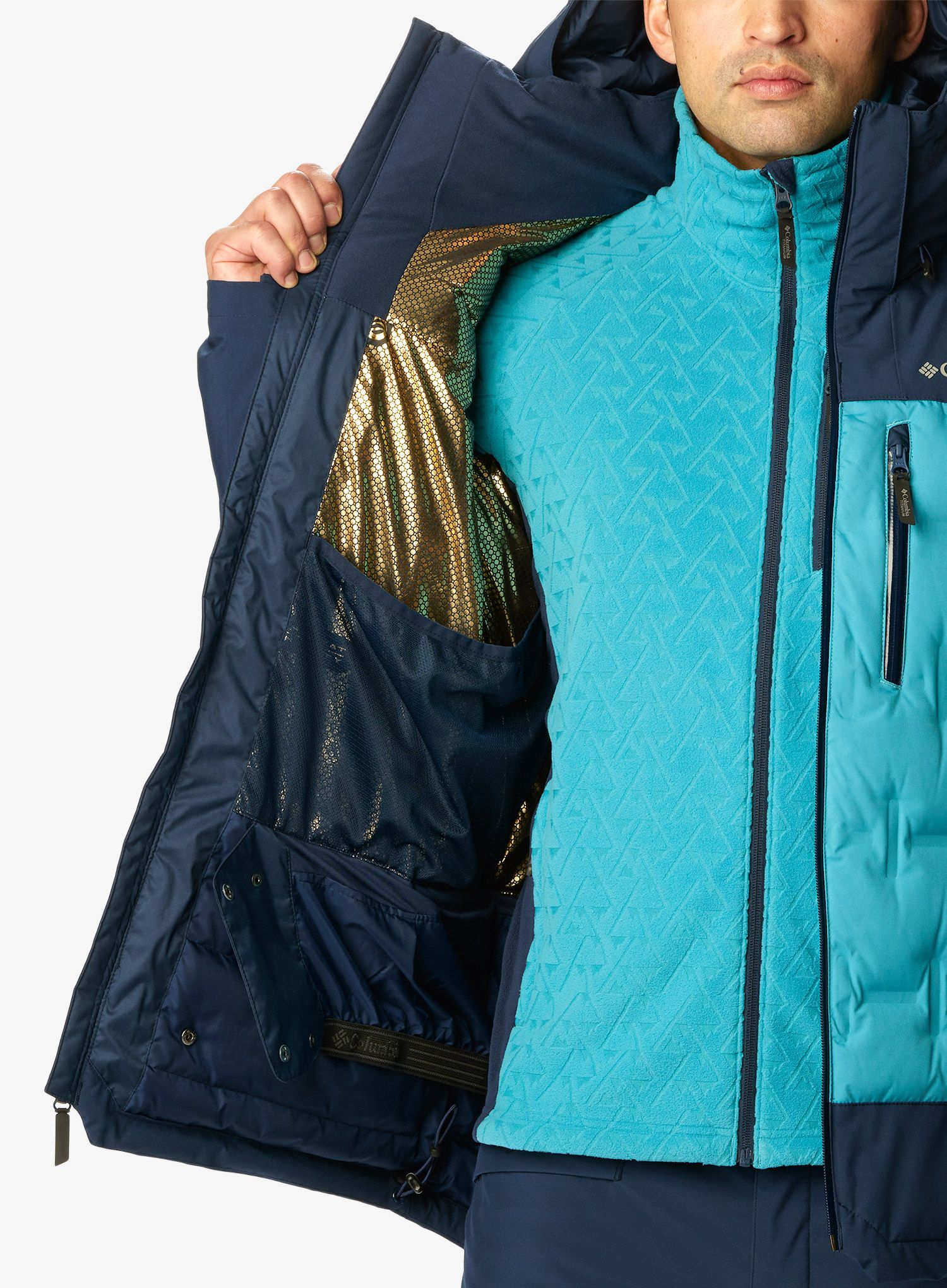 Skijaška jakna Columbia Wild Card III Down Jacket - shasta/collegiate navy