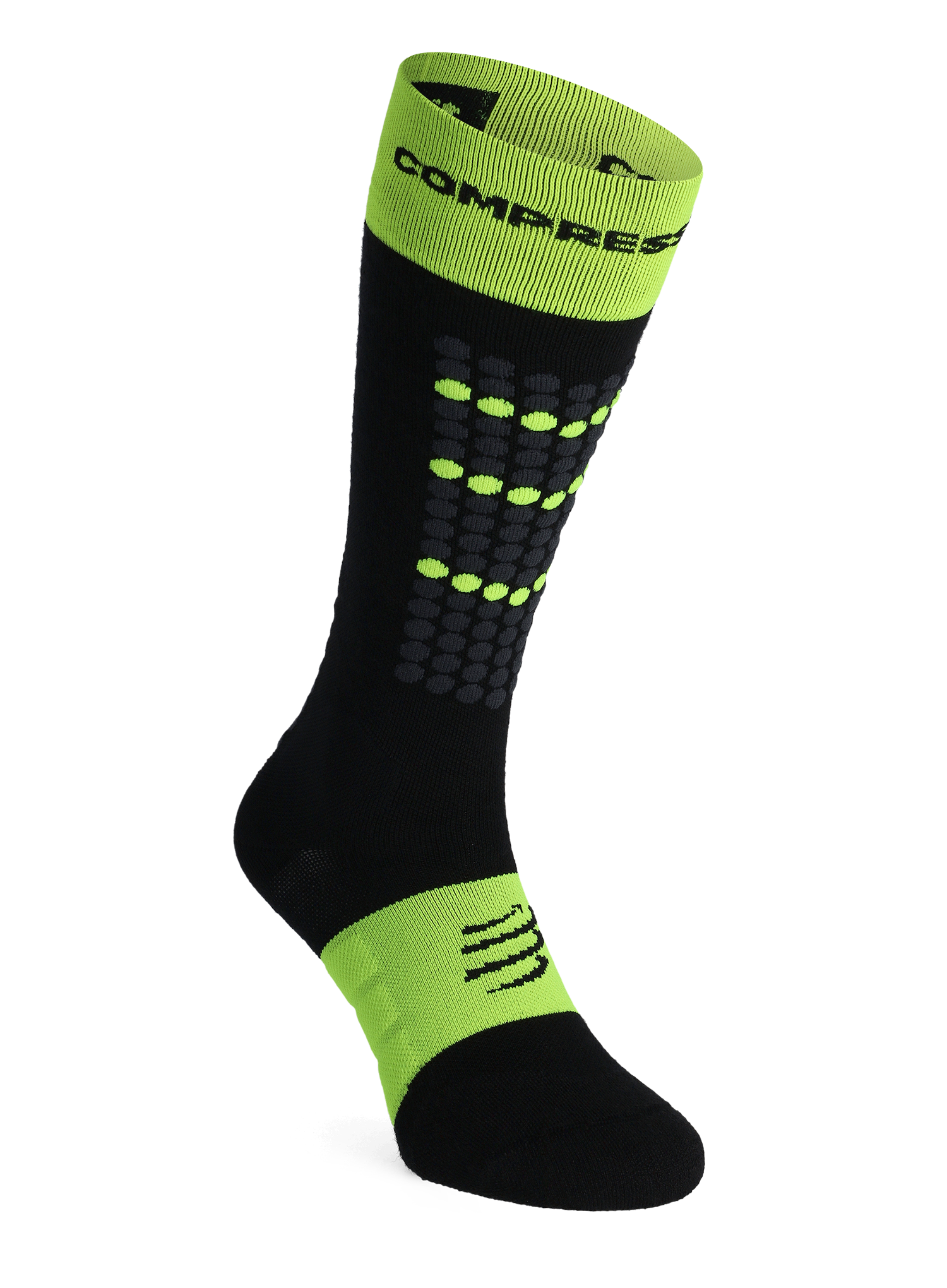 Skijaške čarape Compressport Alpine Ski Full Socks - black/safe yellow