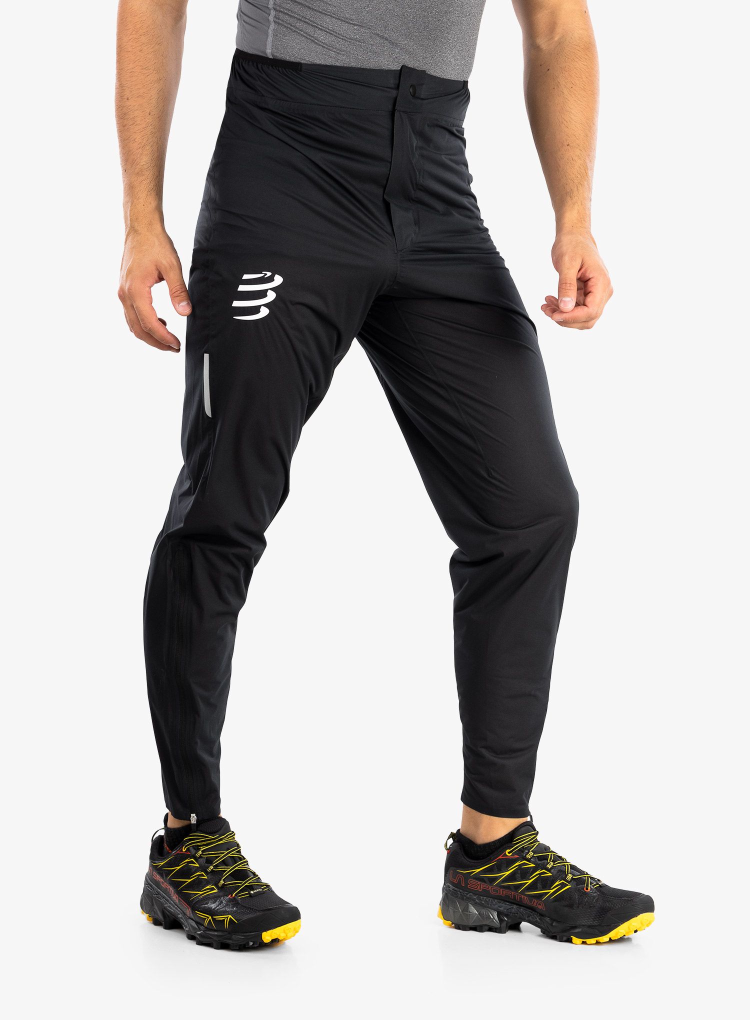 Hlače za trčanje Compressport Hurricane Waterproof 10/10 Pants - black