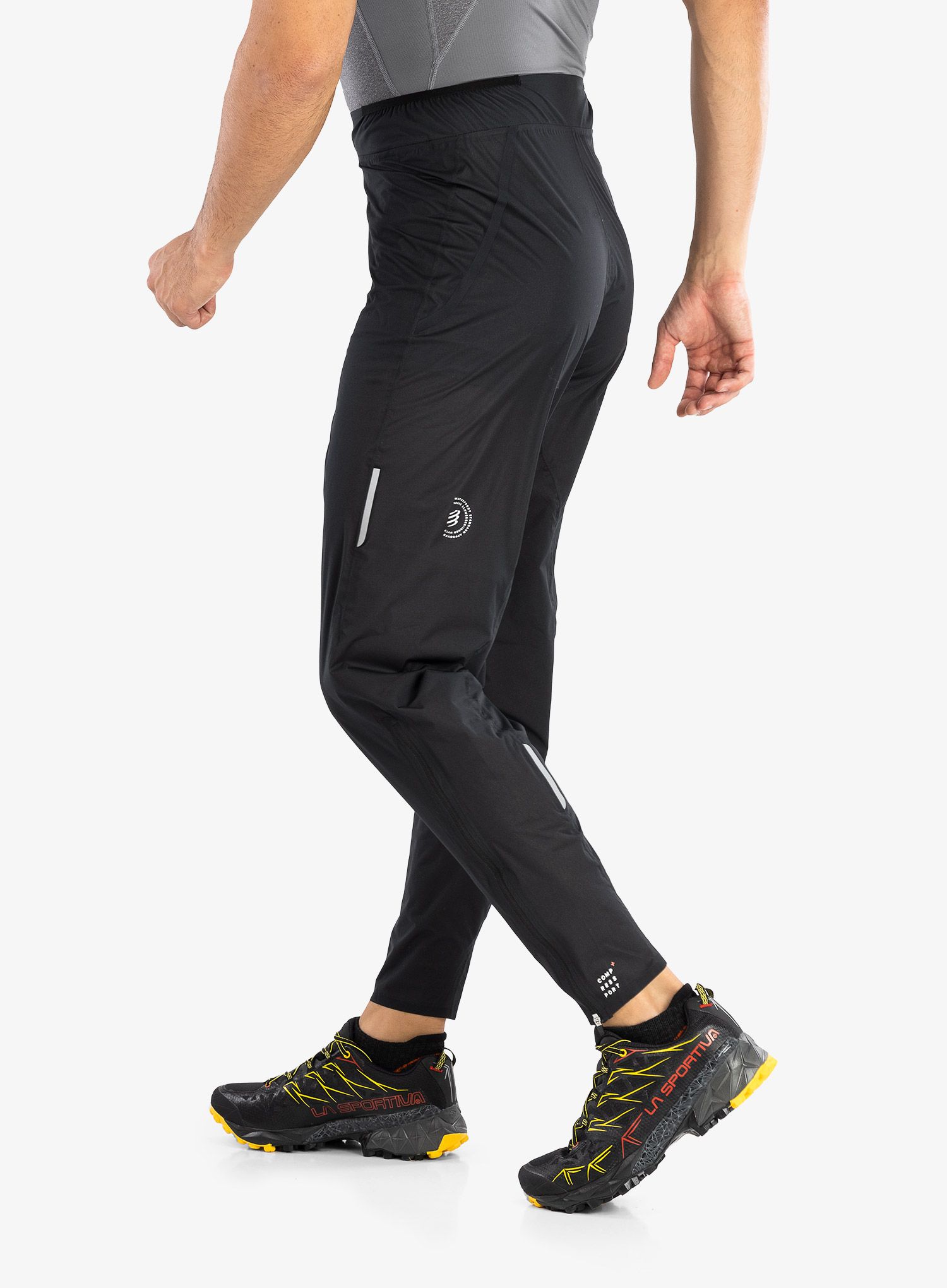 Hlače za trčanje Compressport Hurricane Waterproof 10/10 Pants - black