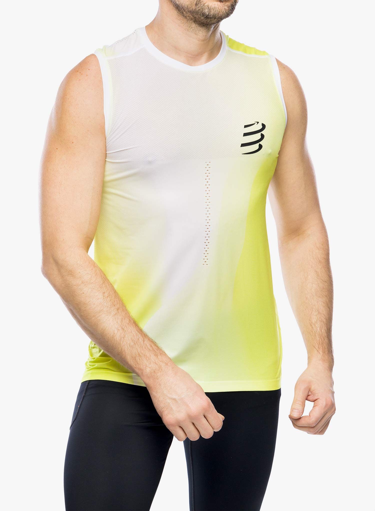 Brzosušeća majica Compressport Performance Tank - safe yellow