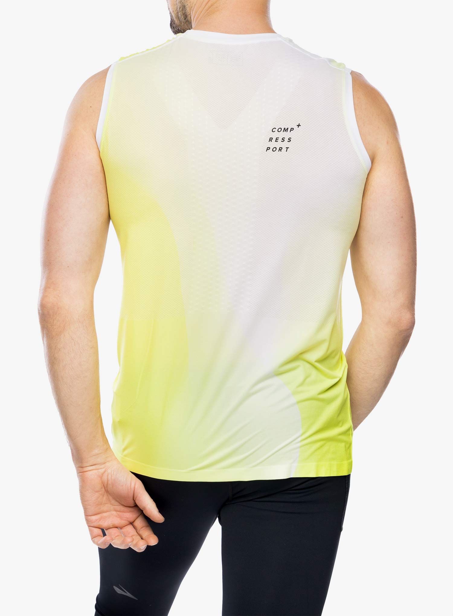 Brzosušeća majica Compressport Performance Tank - safe yellow