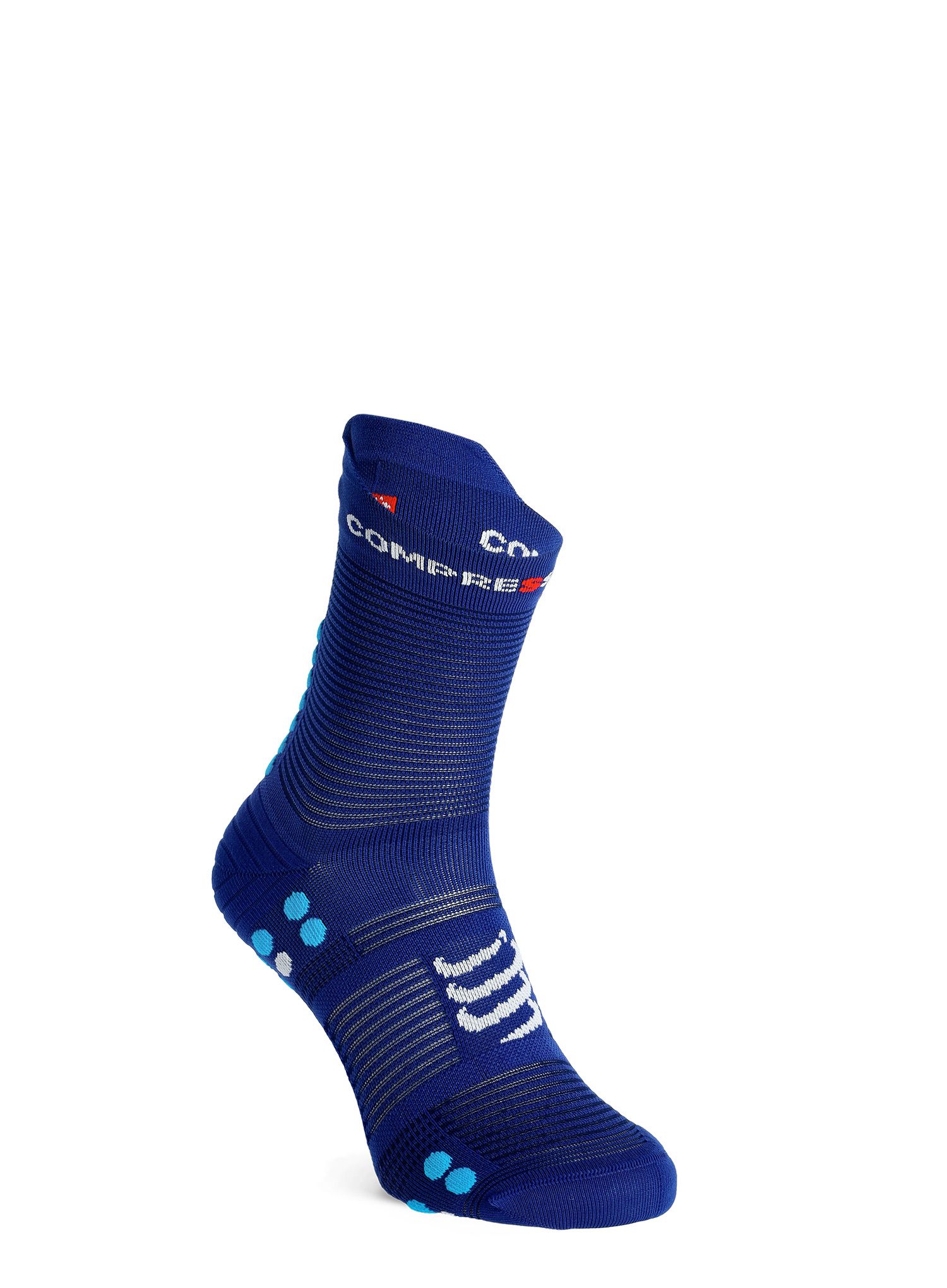 Čarape za trčanje Compressport Pro Racing Socks v4.0 Run High - sodalite/fluo blue