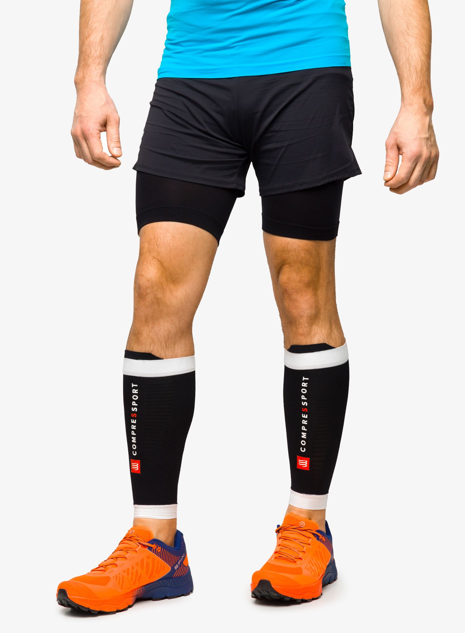 Kompresijske nogavice Compressport R2 3.0 - black/white