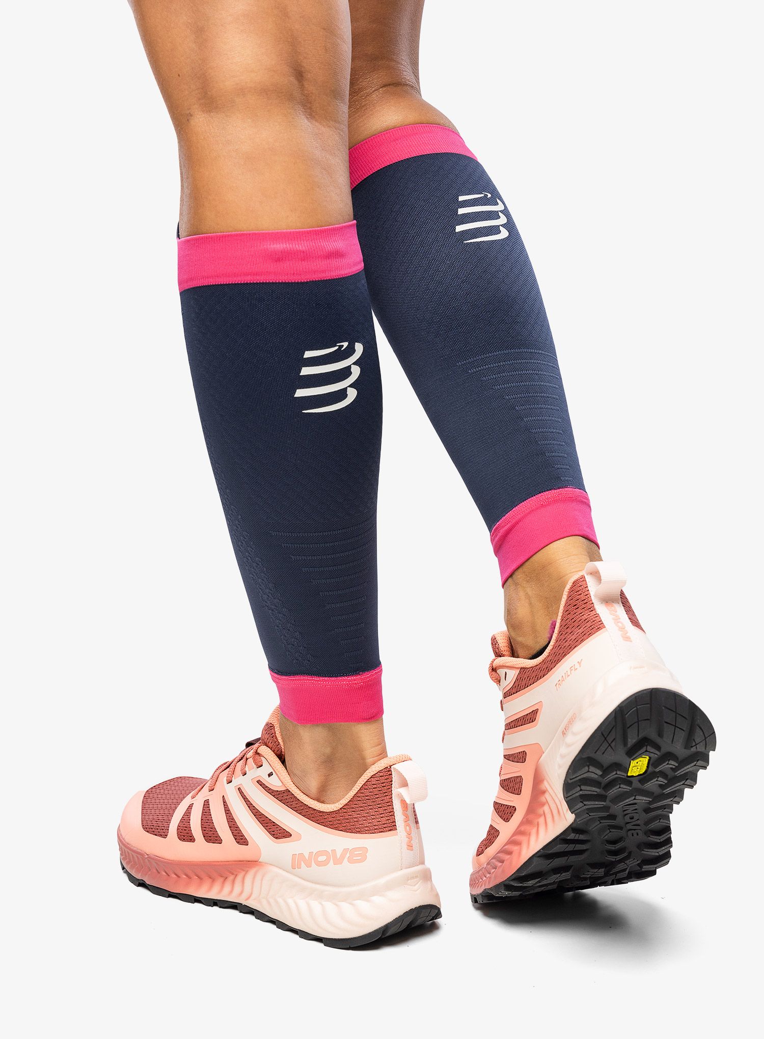 Kompresijske nogavice Compressport R2 3.0 - moon indigo/magenta