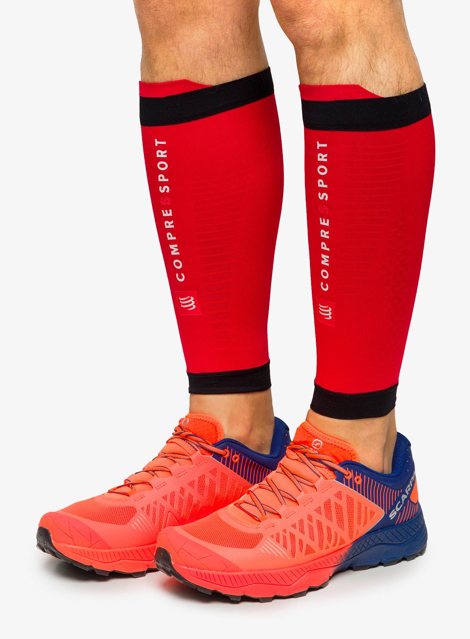 Nogavice za trčanje Compressport R2 3.0 - red/black