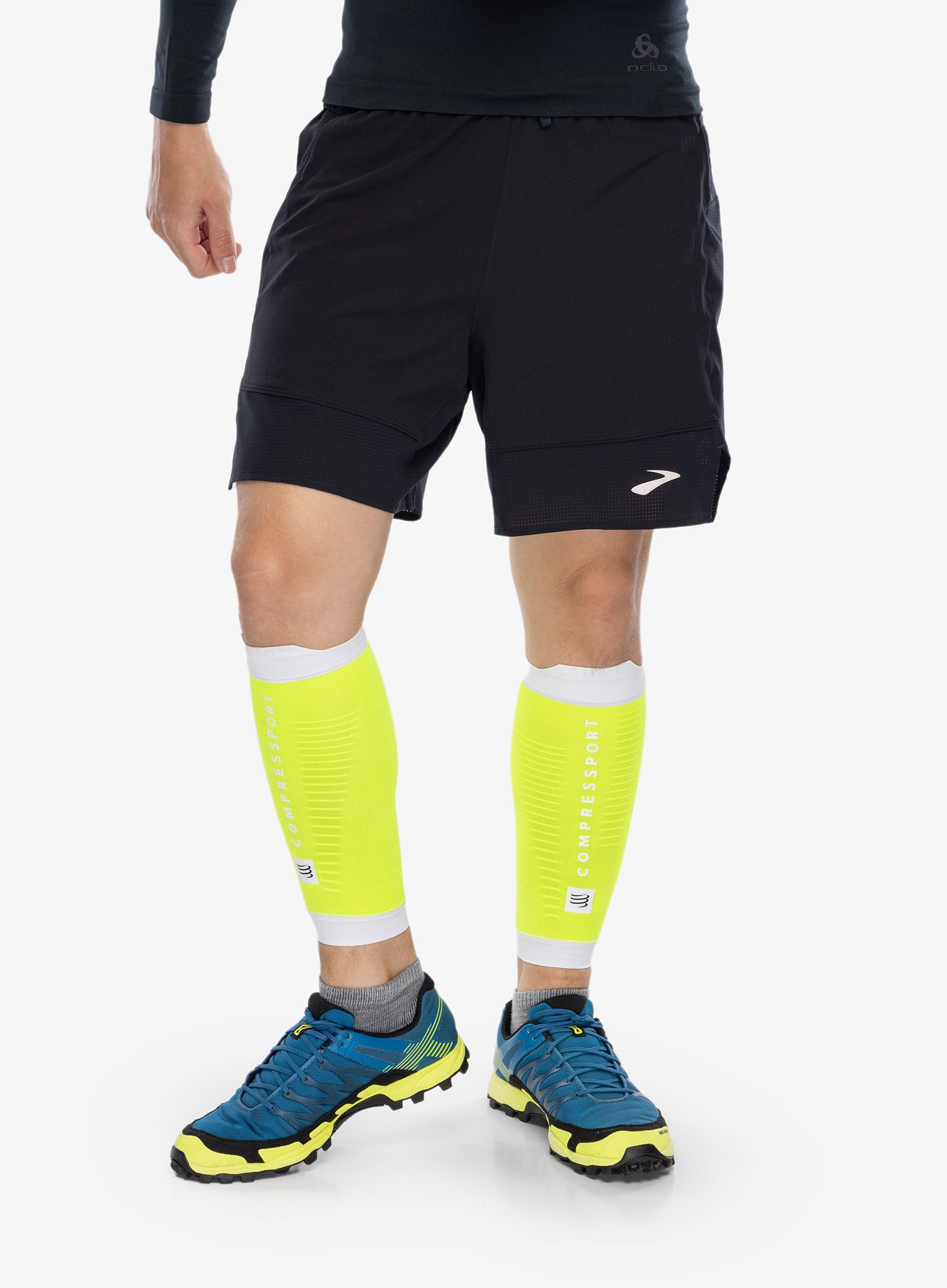 Nogavice za trčanje Compressport R2 3.0 - safe yellow/white