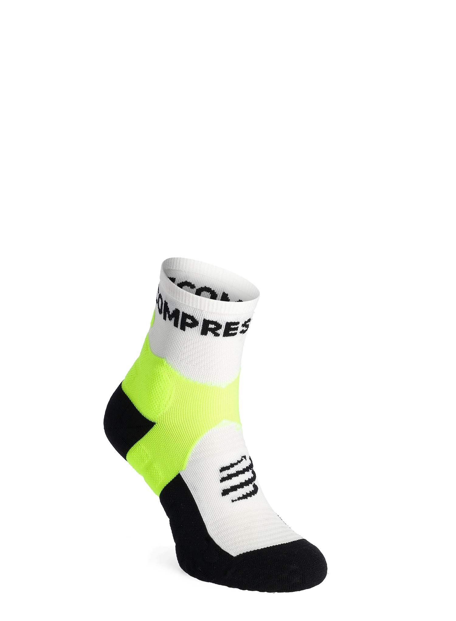 Čarape za trčanje Compressport Ultra Trail Socks v2.0 Low - white/safe yellow