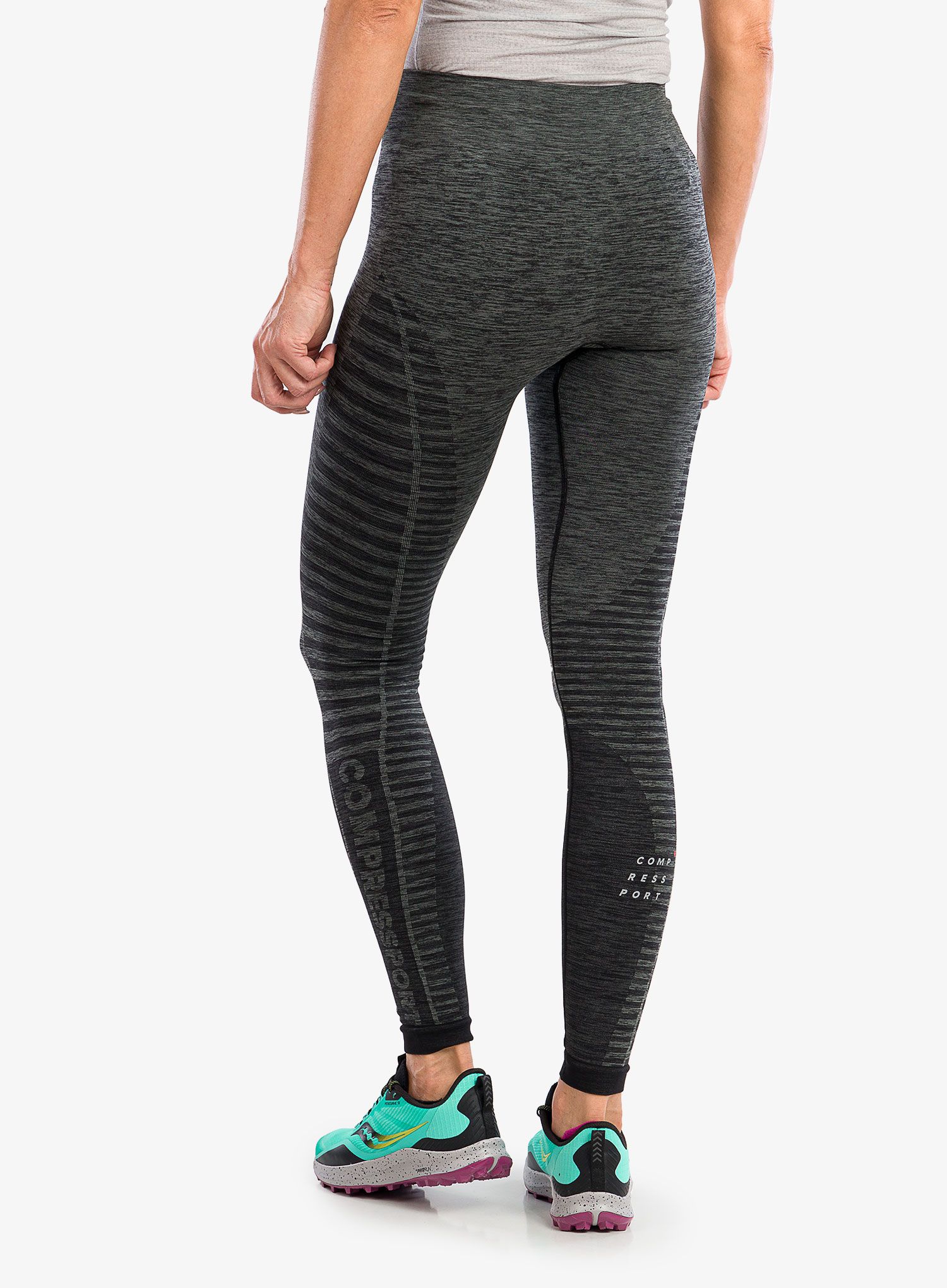 Ženske tajice za trčanje Compressport Winter Run Legging - black