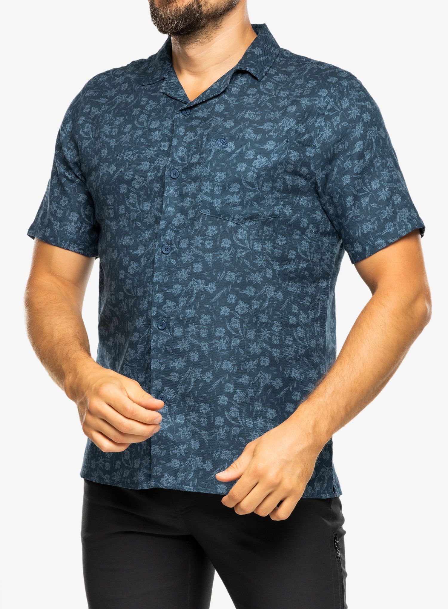 Planinarska košulja Craghoppers NosiBotanical Pasport S/S Shirt - poseidon blue print