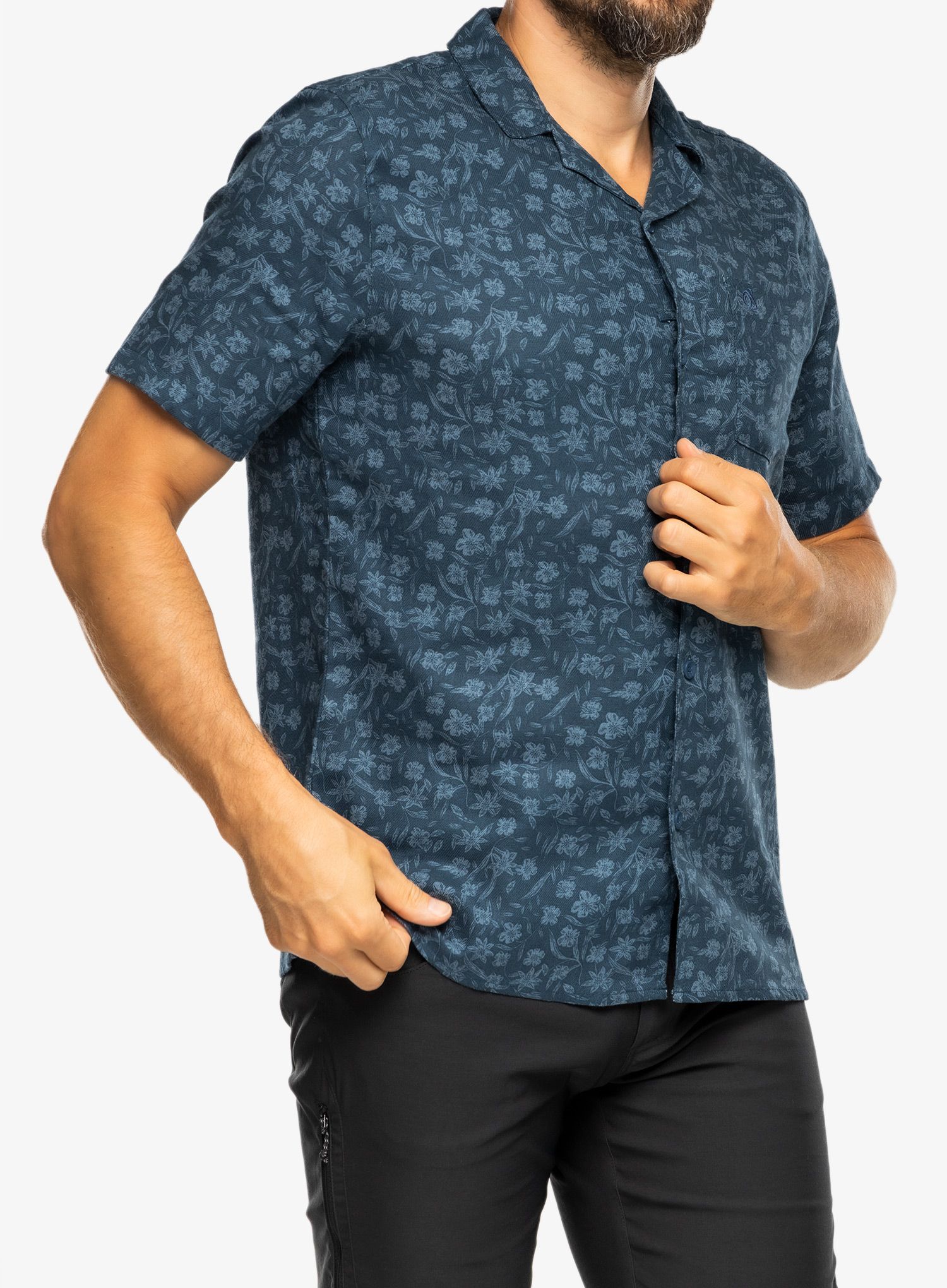 Planinarska košulja Craghoppers NosiBotanical Pasport S/S Shirt - poseidon blue print